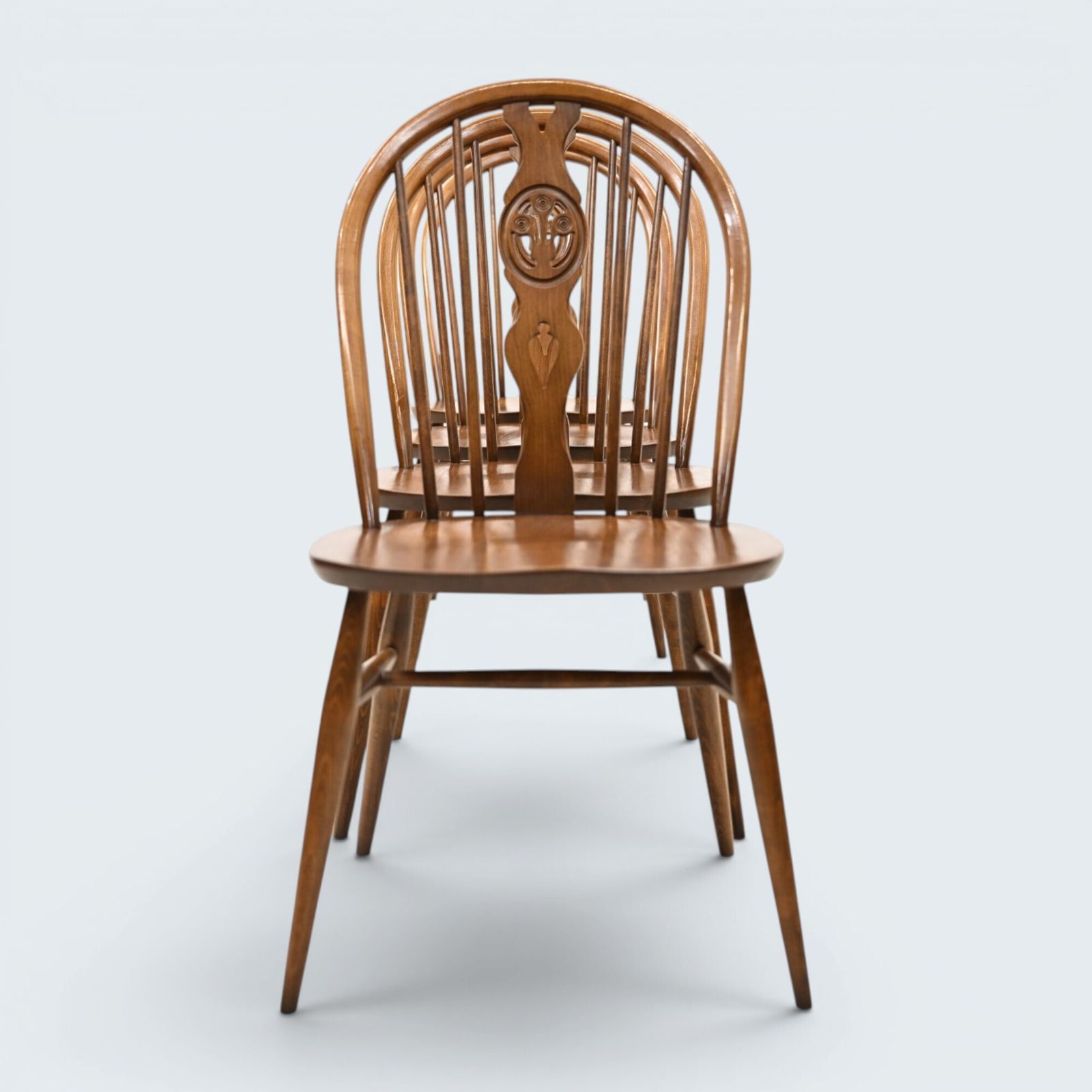 4 Ercol Fleur De Lys Bow Back Kitchen/Dining Chairs Model 878 Free Uk Delivery photo Furniture