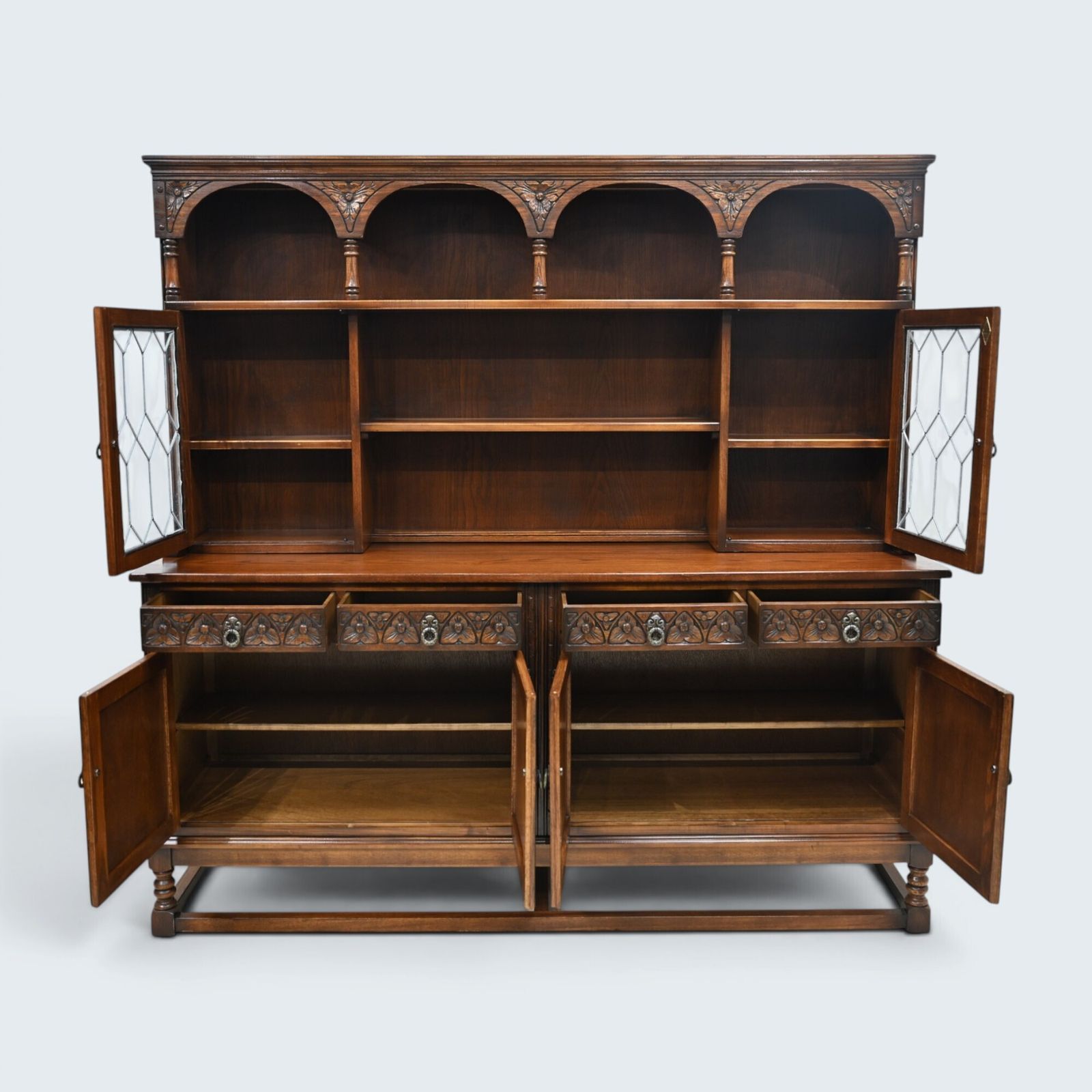 Old Charm Oak Dresser In Tudor Brown 6ft Wide Sideboard Display Free Uk Delivery photo vinterior