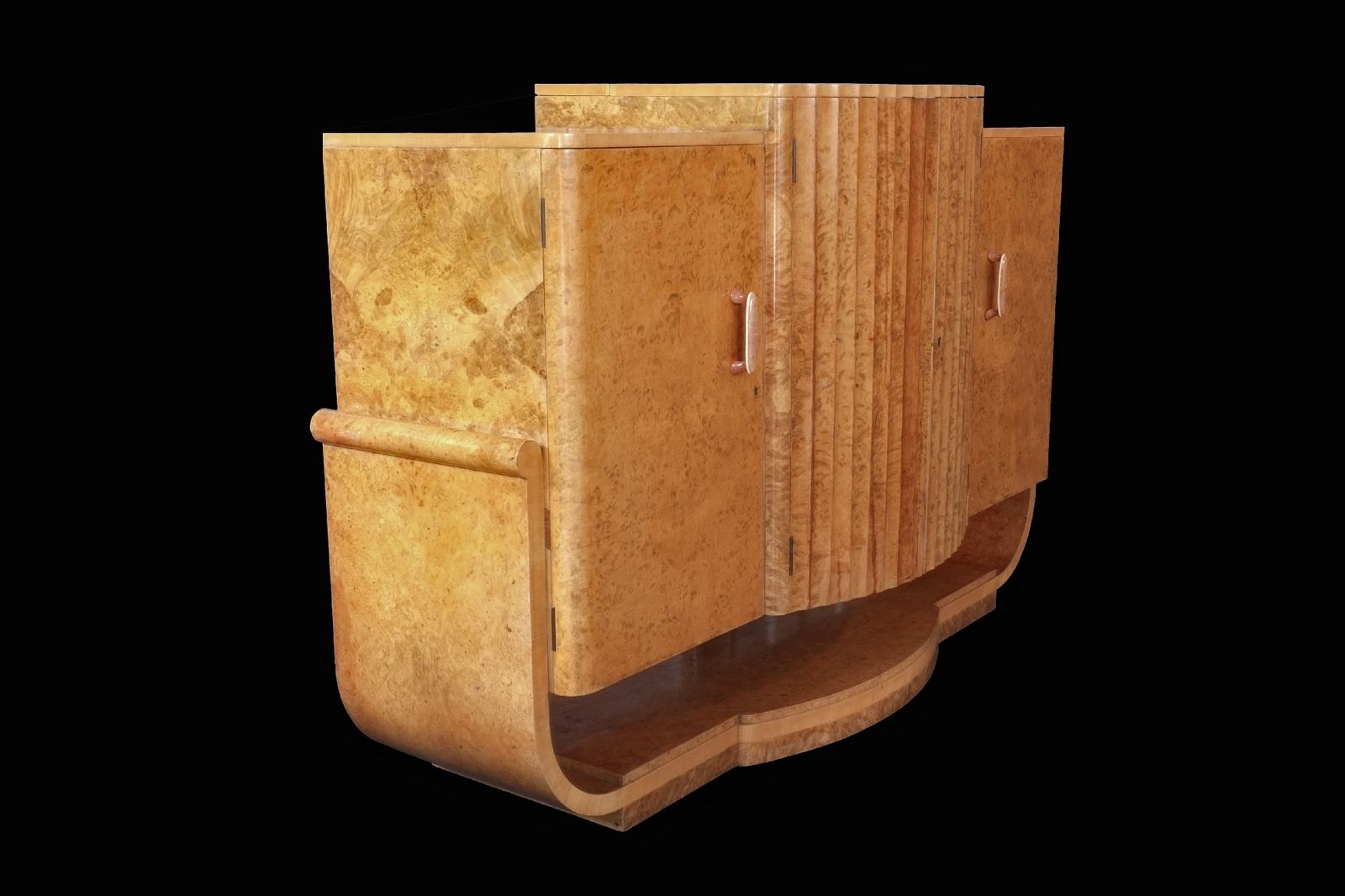 Art Deco Walnut Cocktail Cabinet By H & L Epstein 1930's photo furniture