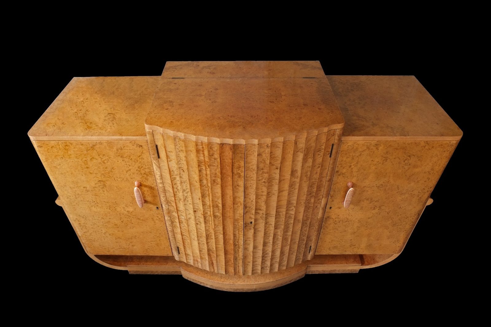 Art Deco Walnut Cocktail Cabinet By H & L Epstein 1930's photo for sale