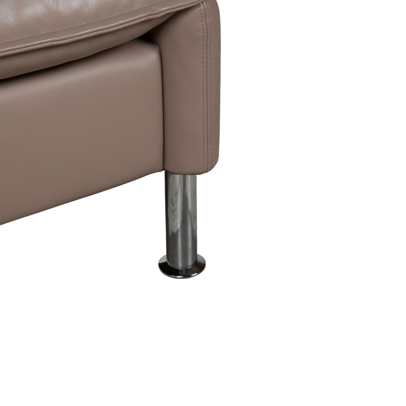 Tabouret Erpo Porto en cuir brun taupe photo 446.0
