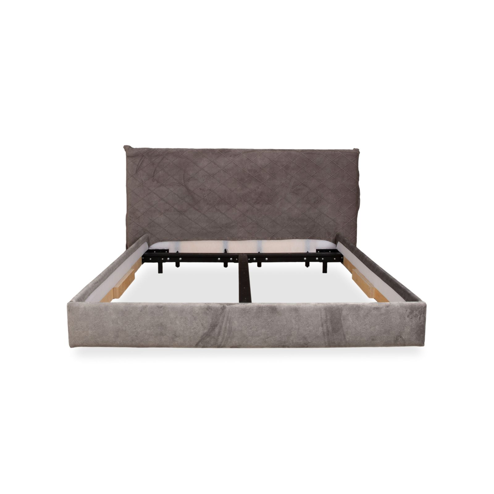 Mobilier Lit rembourré contrasté gris anthracite photo
