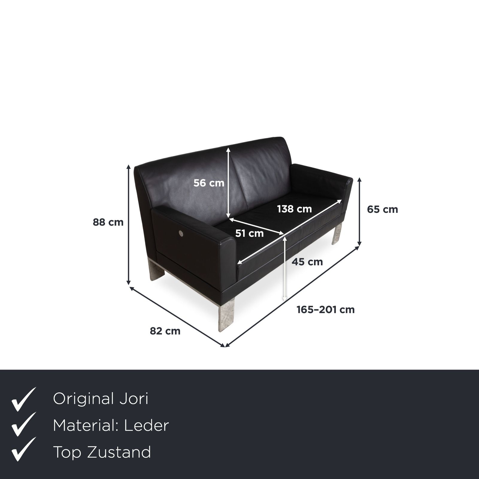 Jori Glove Jr 8900 Leren Tweezitsbank Zwart Handmatige Functie photo furniture