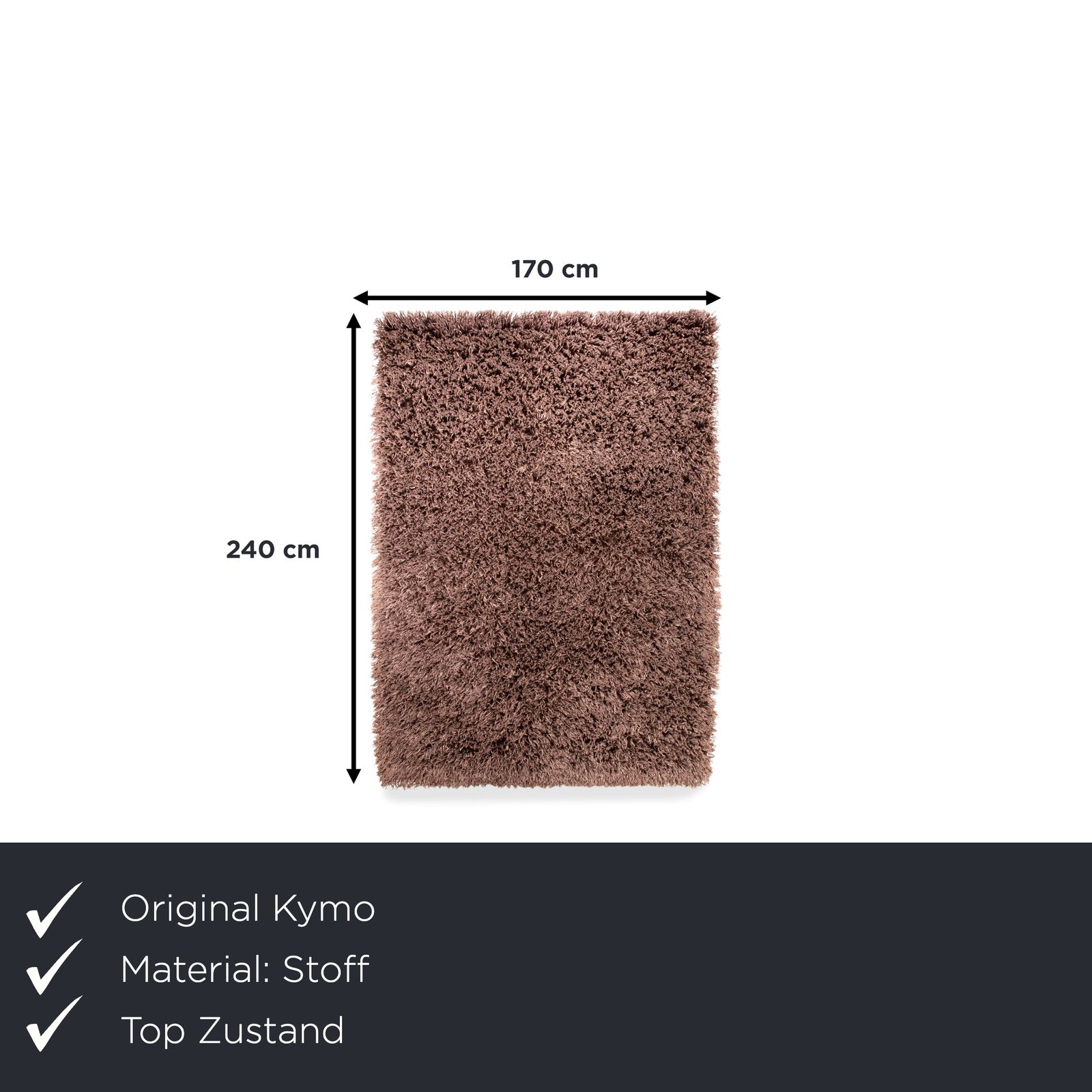 Tapis Kymo SG Polly Premium en tissu, brun bronze terre, 170 cm x 240 cm photo furniture