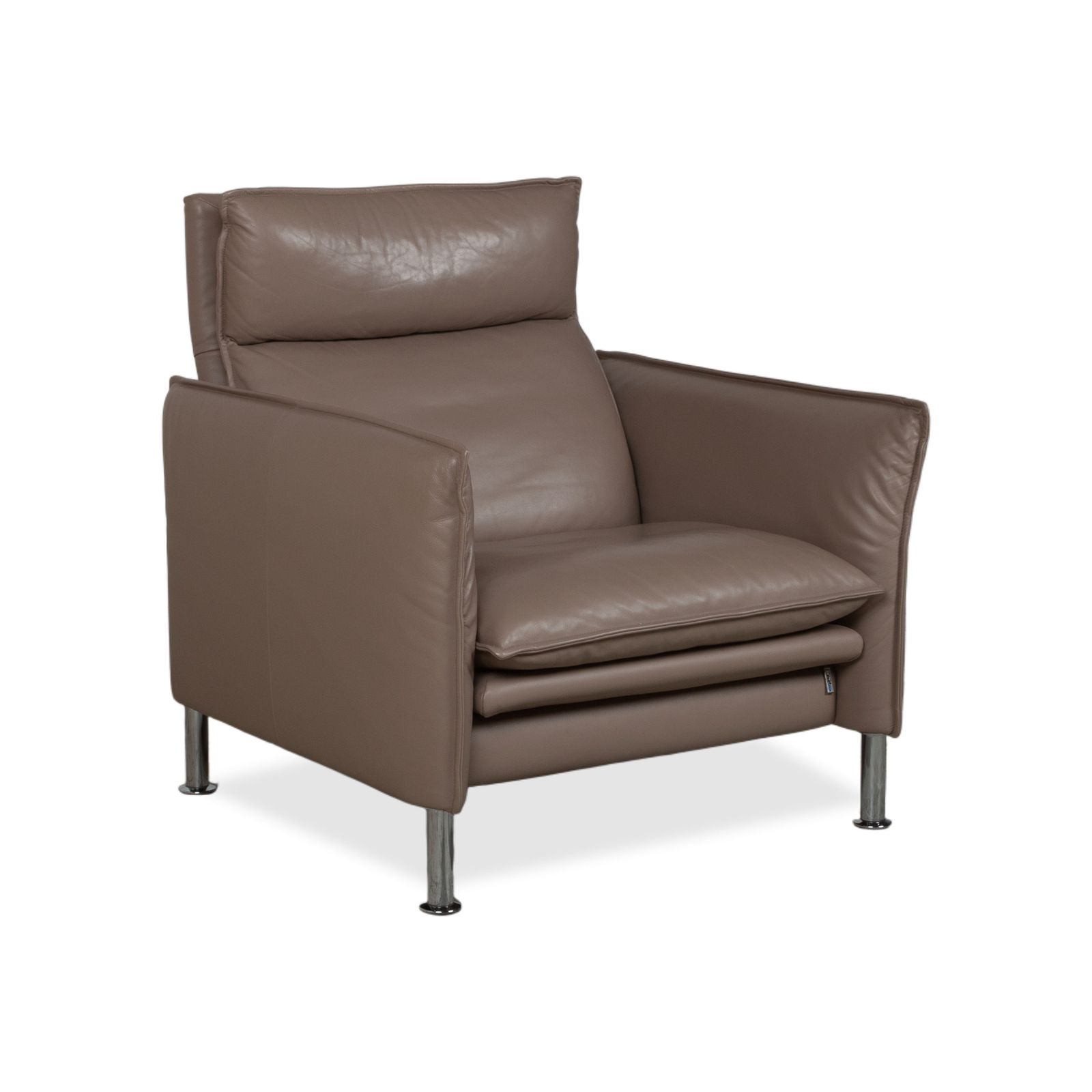 Fauteuil Erpo Porto en cuir brun taupe, fonction manuelle photo for sale