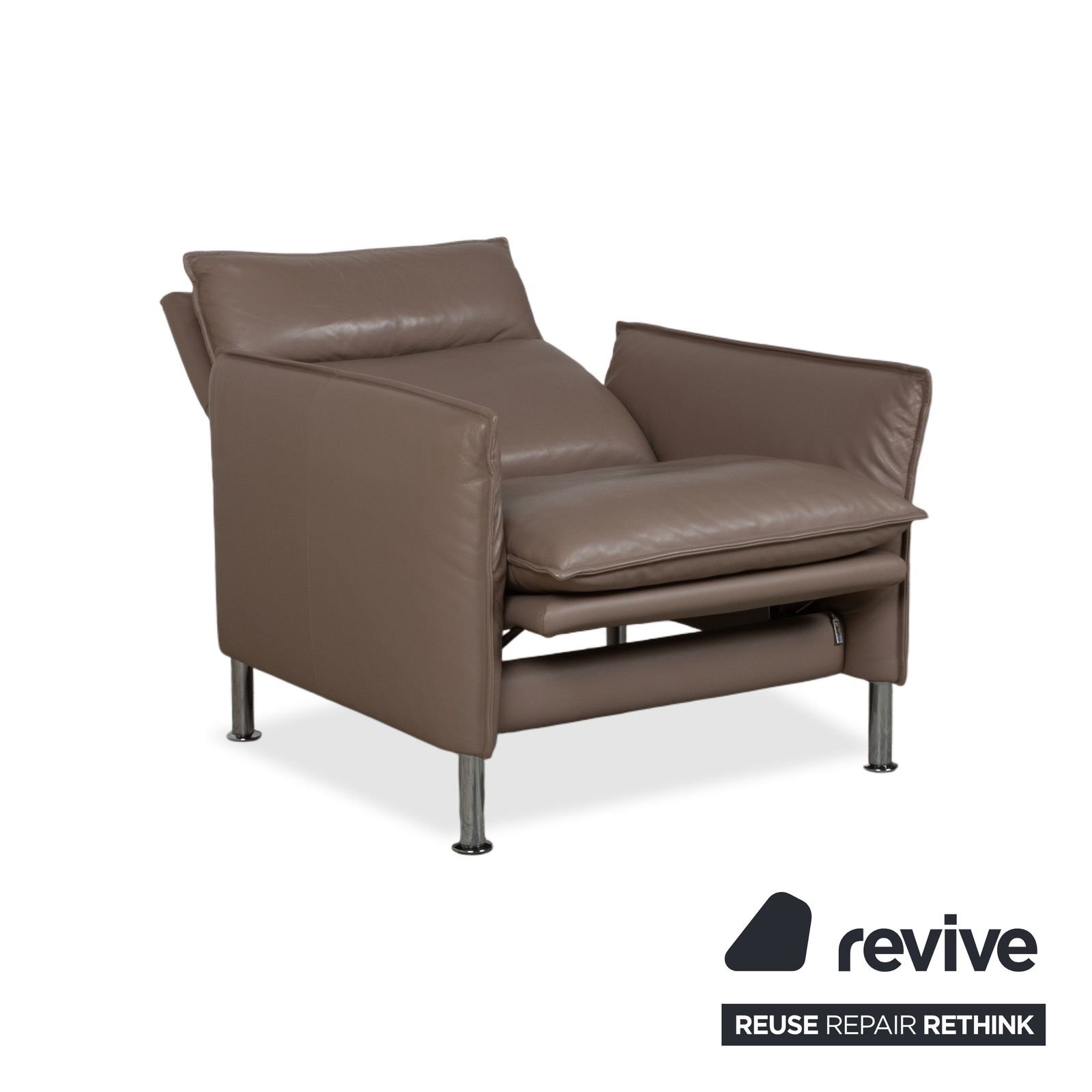 Fauteuil Erpo Porto en cuir brun taupe, fonction manuelle photo Mobilier