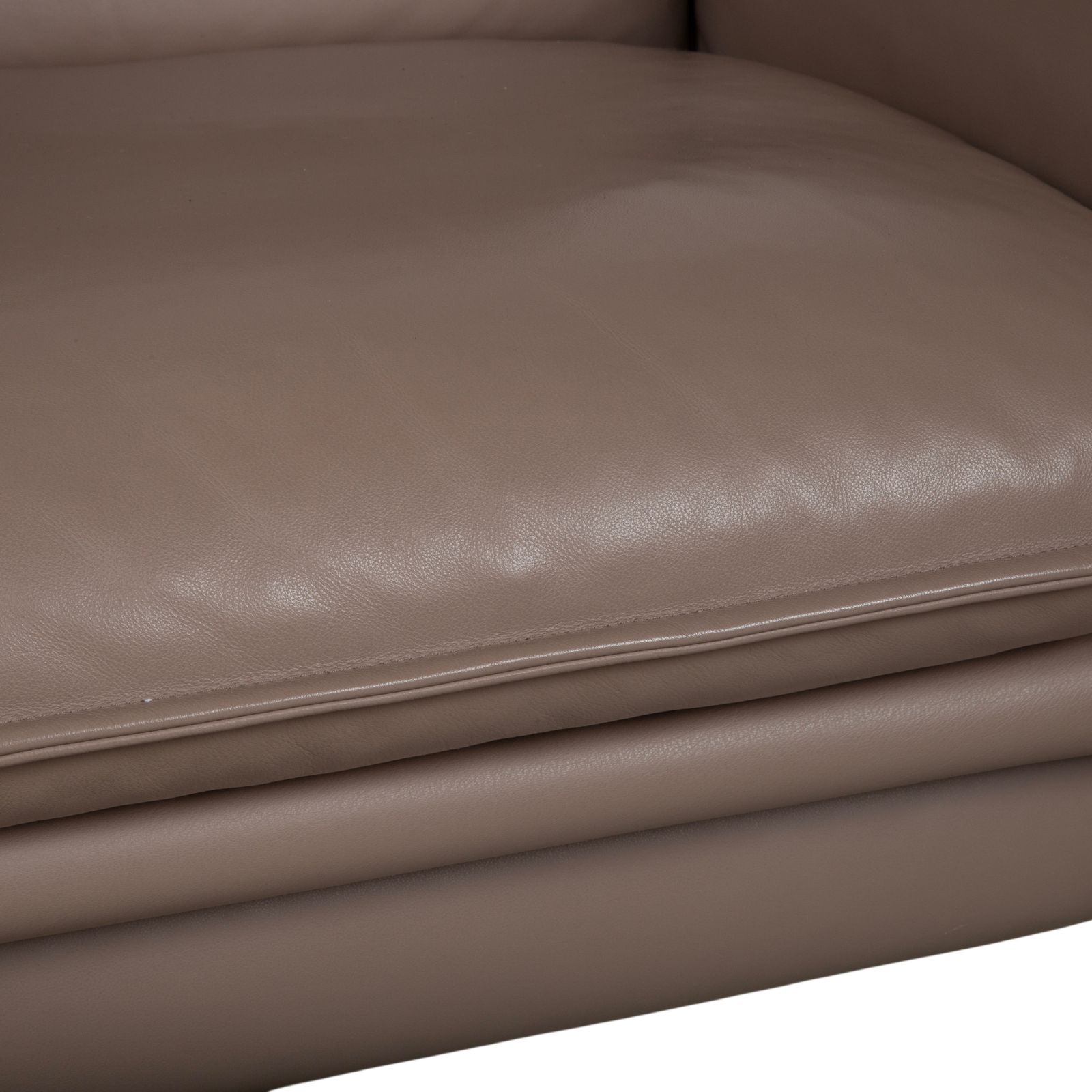 Fauteuil Erpo Porto en cuir brun taupe, fonction manuelle photo vintage