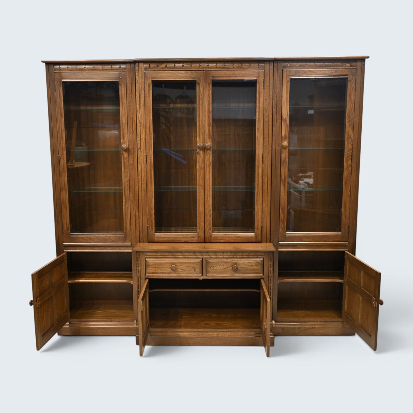 Ercol Mural Bookcase Display Wall Unit Golden Dawn Free Uk Delivery* photo vinterior
