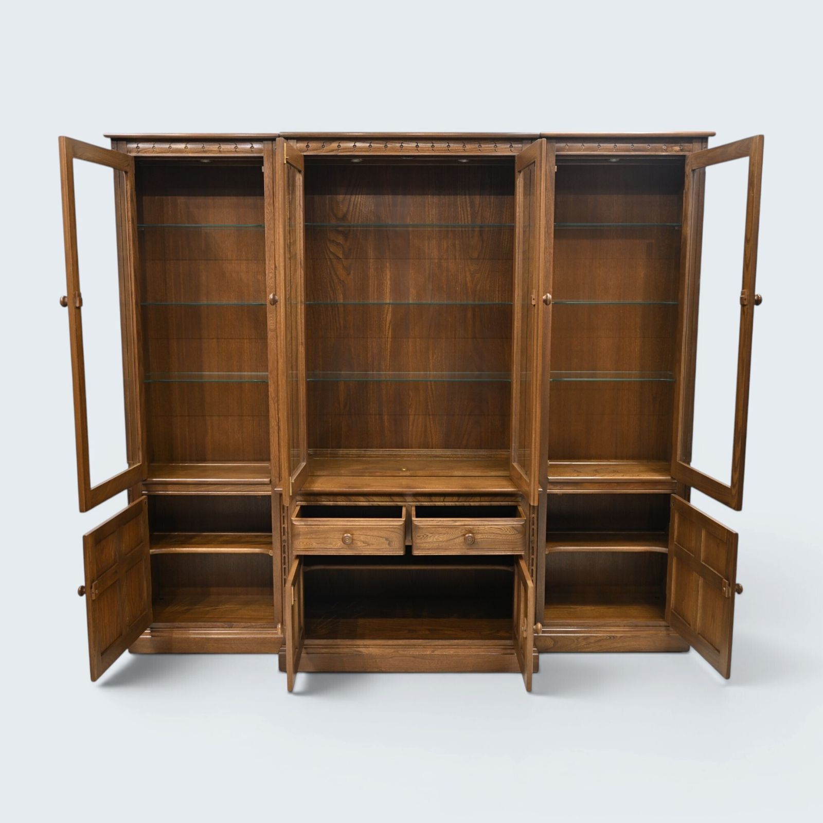 photo furniture Ercol Mural Bookcase Display Wall Unit Golden Dawn Free Uk Delivery*