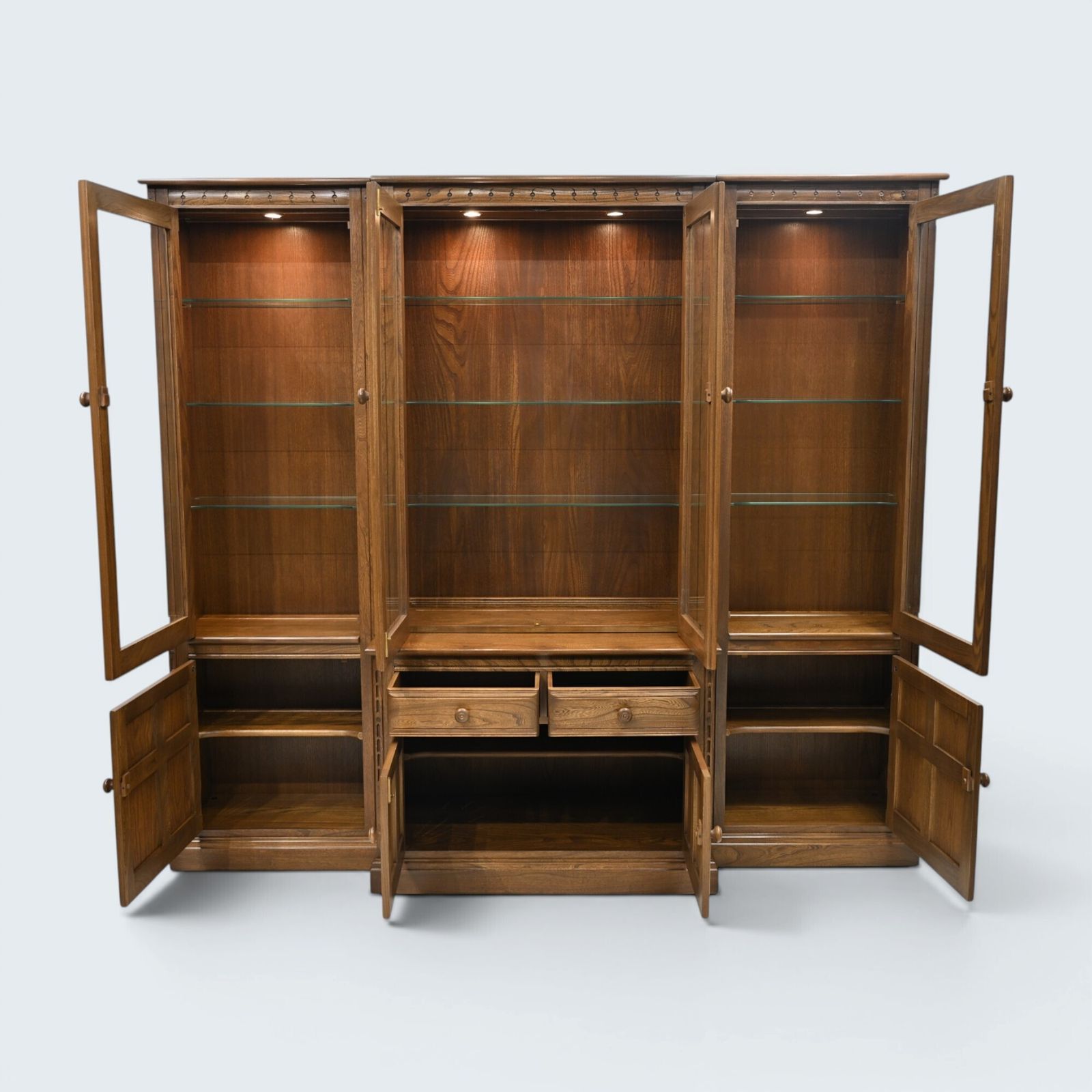 photo for sale Ercol Mural Bookcase Display Wall Unit Golden Dawn Free Uk Delivery*