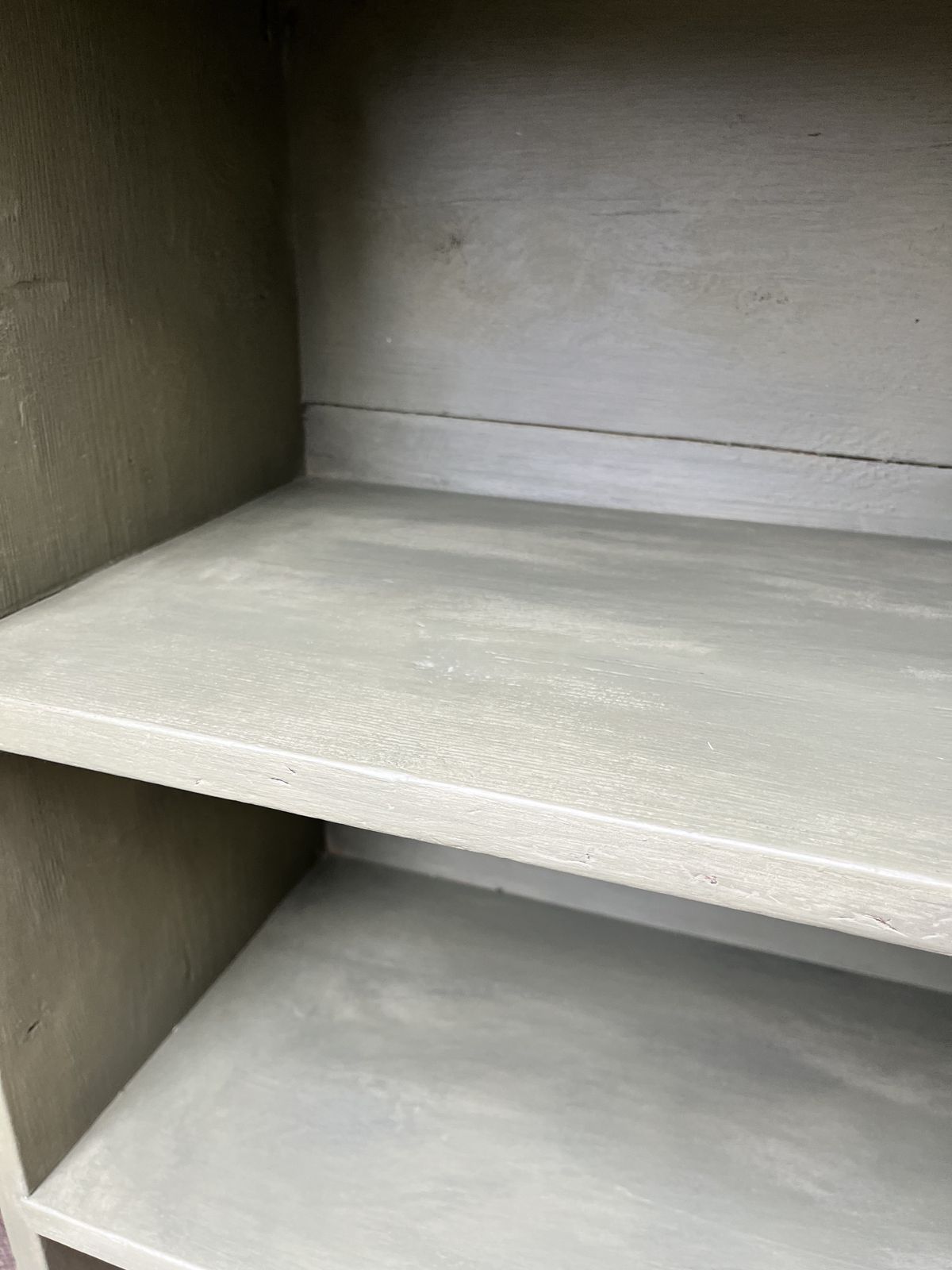 Edwardian Green Painted Pine Bedside Shelves photo 275.0