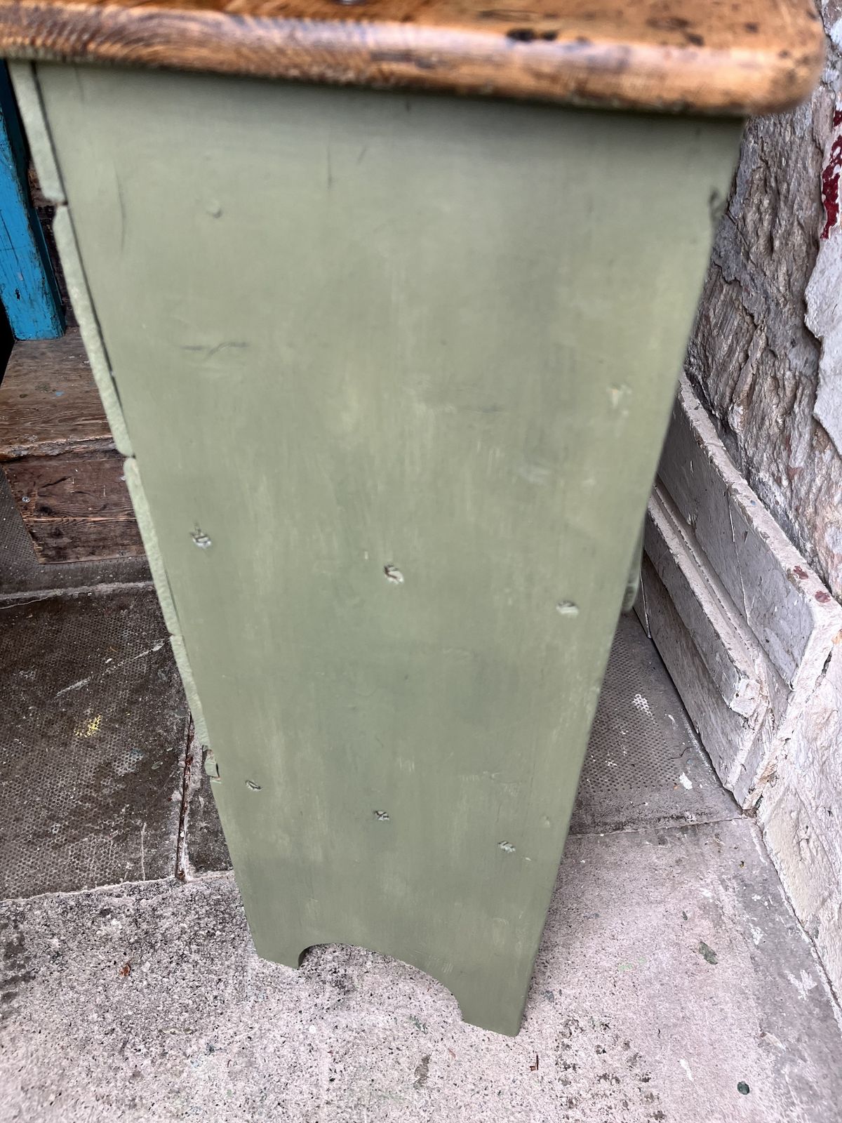 Edwardian Green Painted Pine Bedside Shelves photo buy