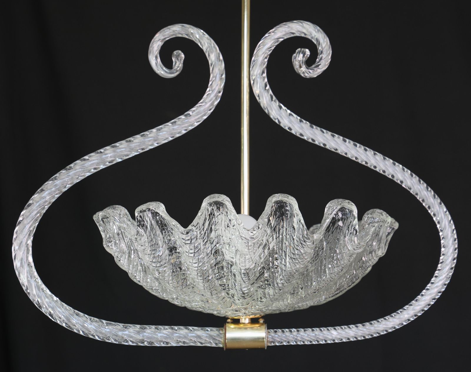 photo vinterior Charming Art Deco Pendant Chandelier By Ercole Barovier, 1940s