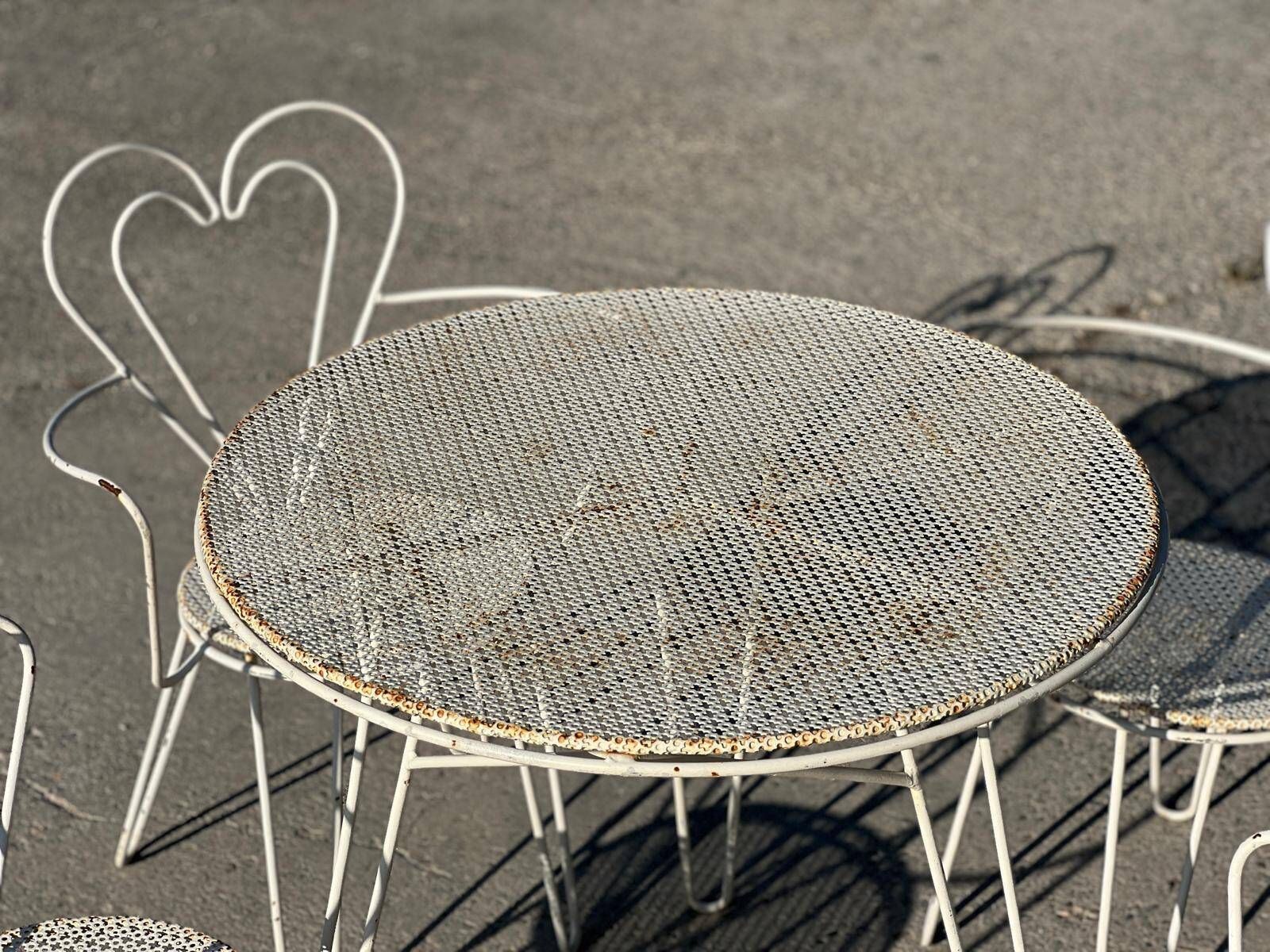 Mathieu Matégot Wrought Iron Garden Furniture, 1950 photo vintage