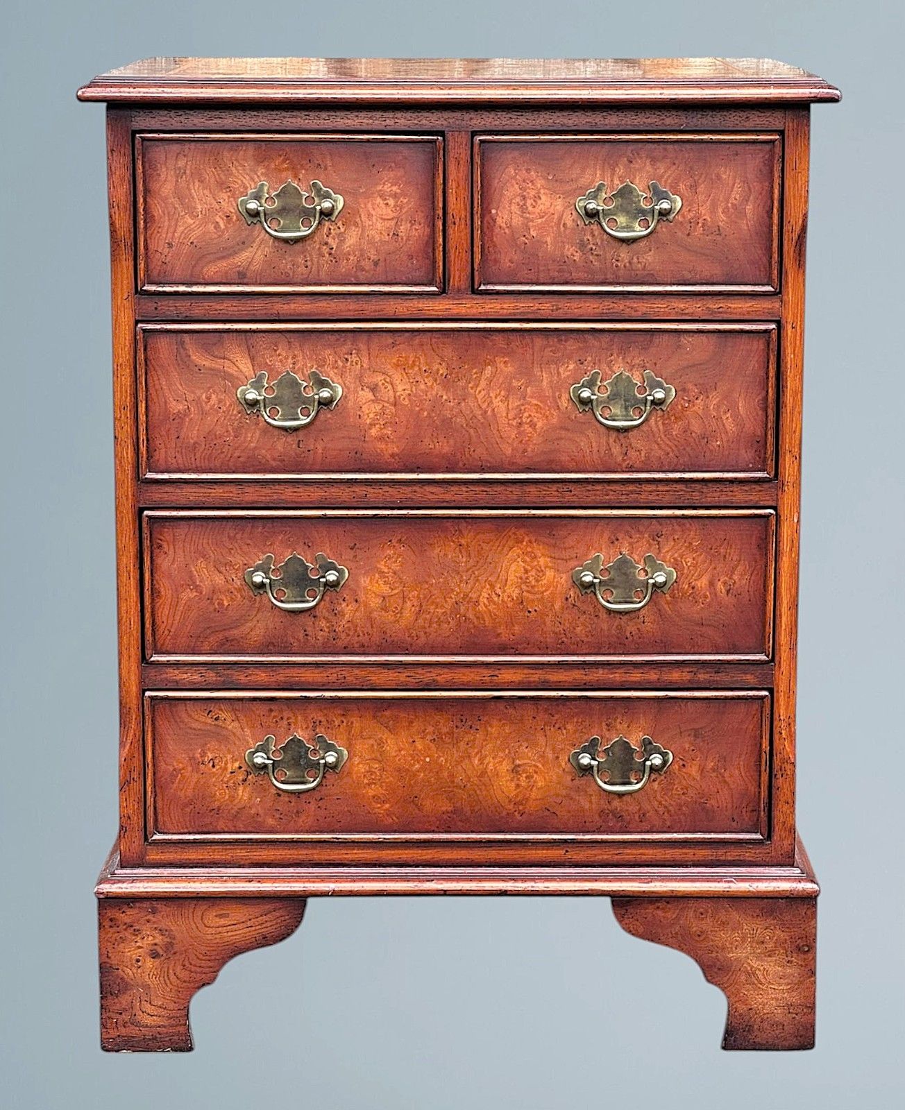 Small Figured Walnut Chest Of Drawers photo for sale