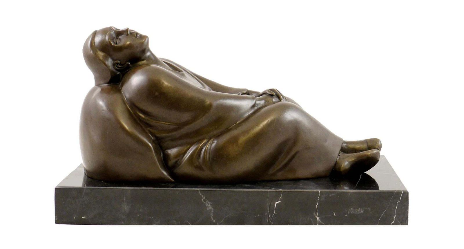 Sculpture Dreaming Woman In Bronze, Expressionist Style, 20th Century photo furniture