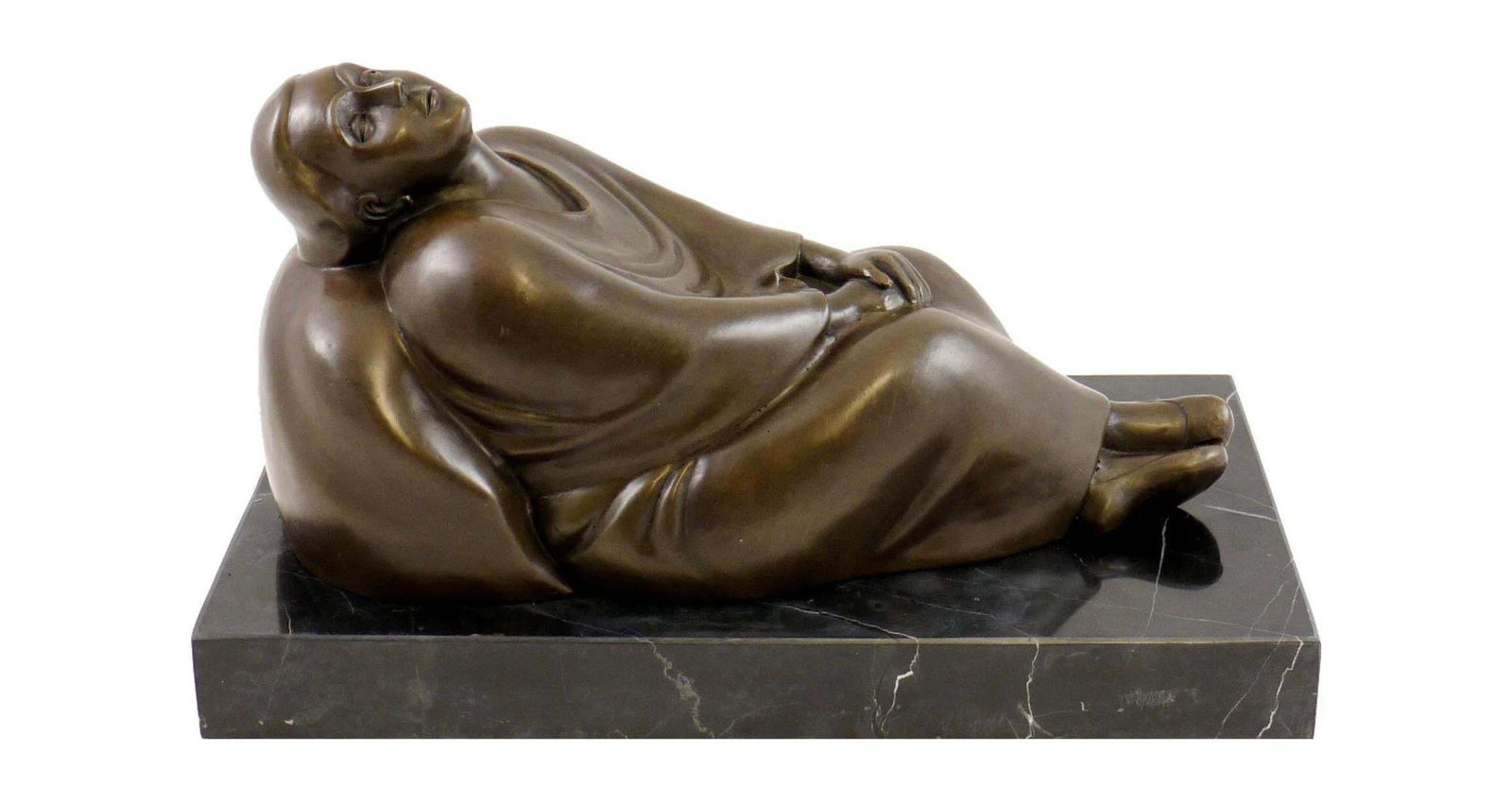 Sculpture Dreaming Woman In Bronze, Expressionist Style, 20th Century photo vinterior