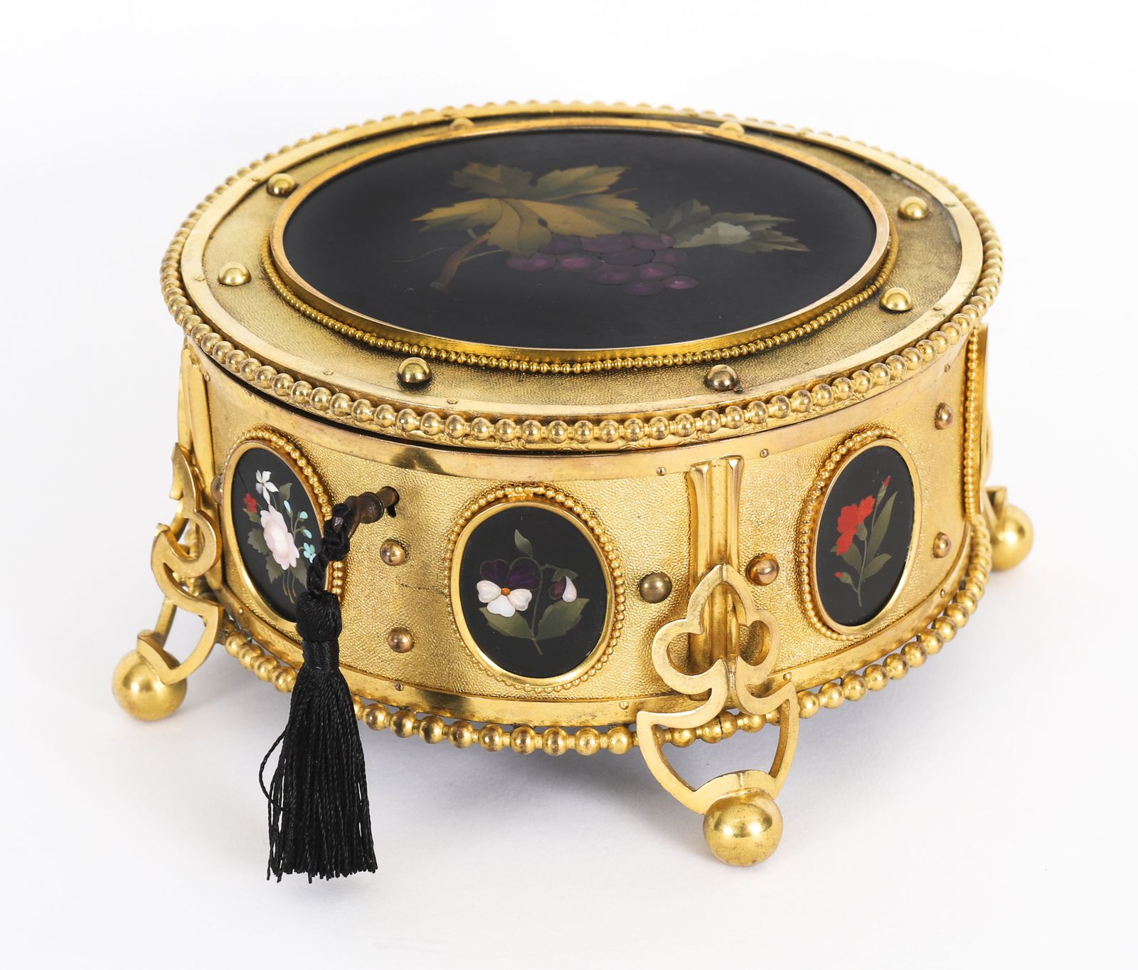 Antique Italian Ormolu & Pietra Dura Jewellery Casket 19th C photo furniture