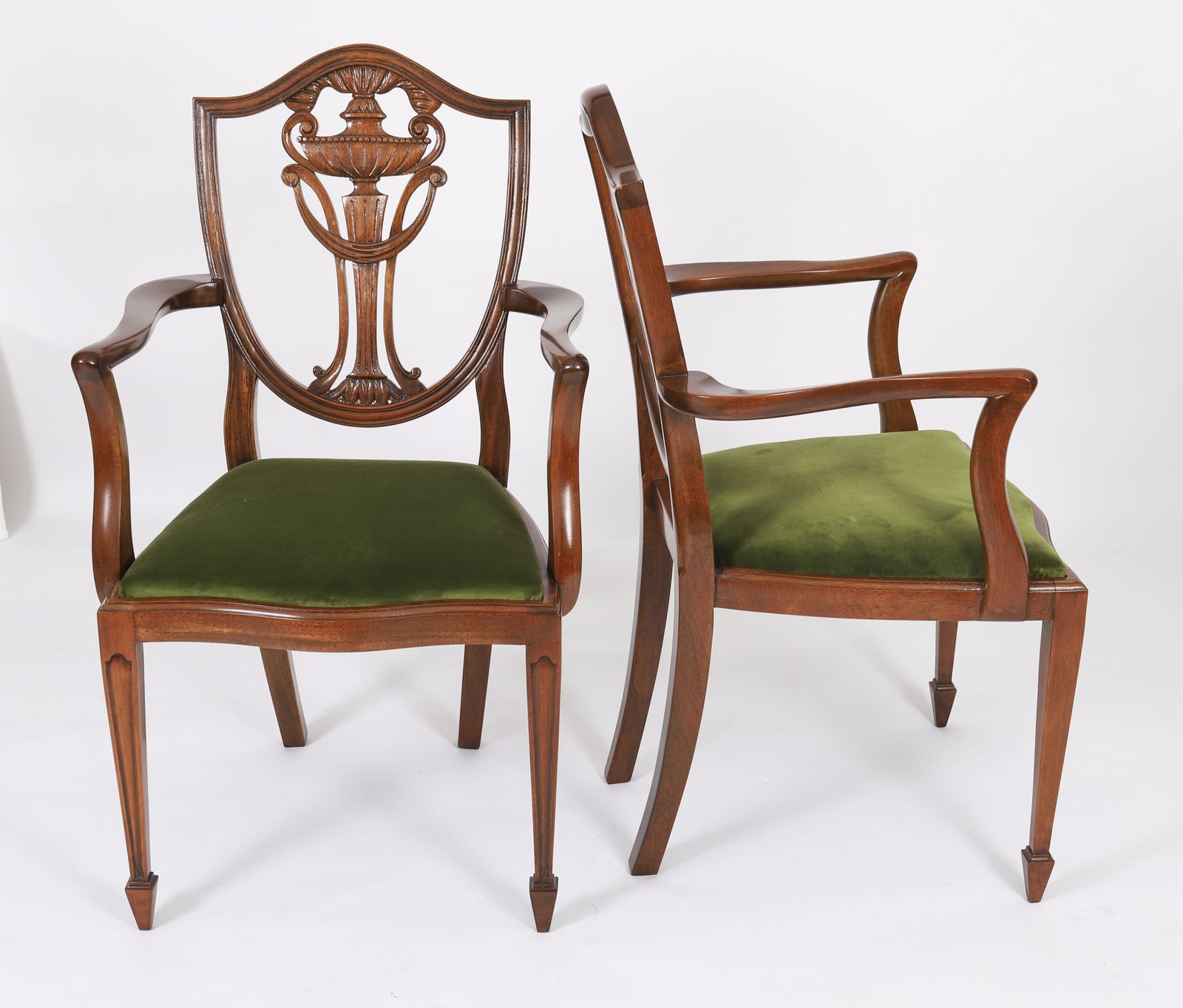 Set 8 Edwardian Shield Back Dining Chairs  Circa 1910  20th C photo furniture