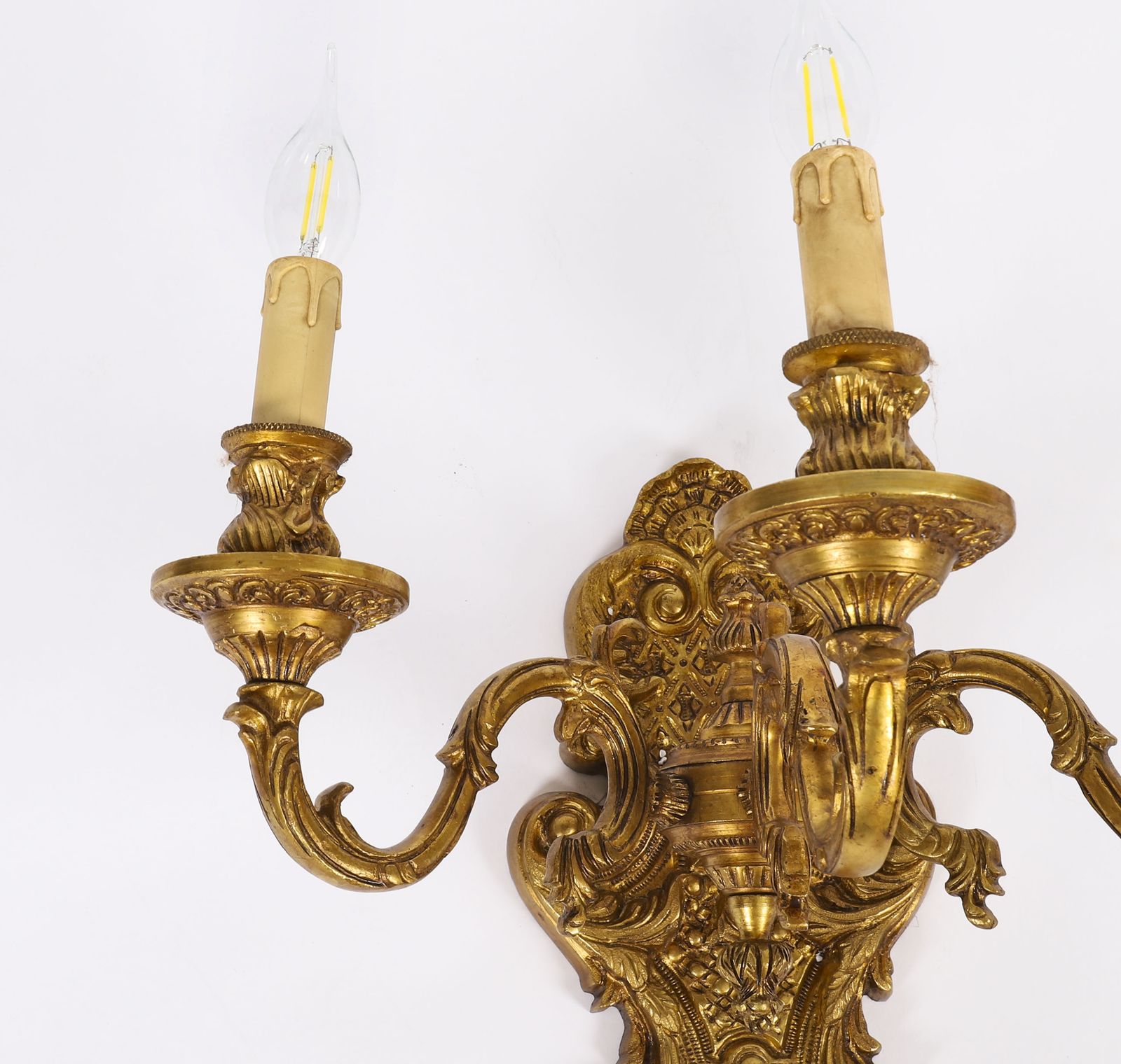 Antique Set Of 8  French Gilt Bronze Ormolu Wall Lights Appliques Circa 1900 photo vintage