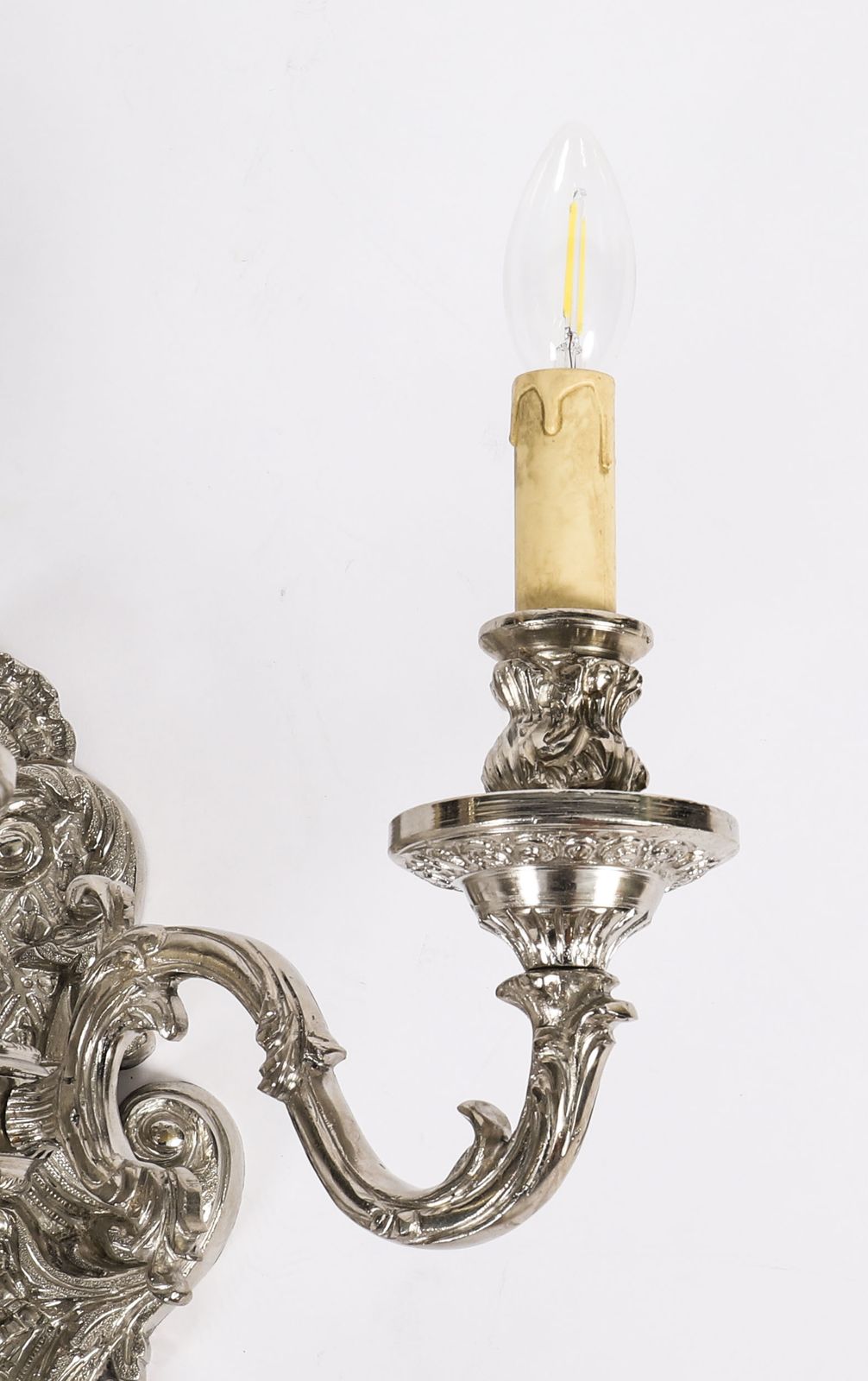 Antique Pair French Silver Plated Wall Lights Appliques Circa 1900 photo vinterior