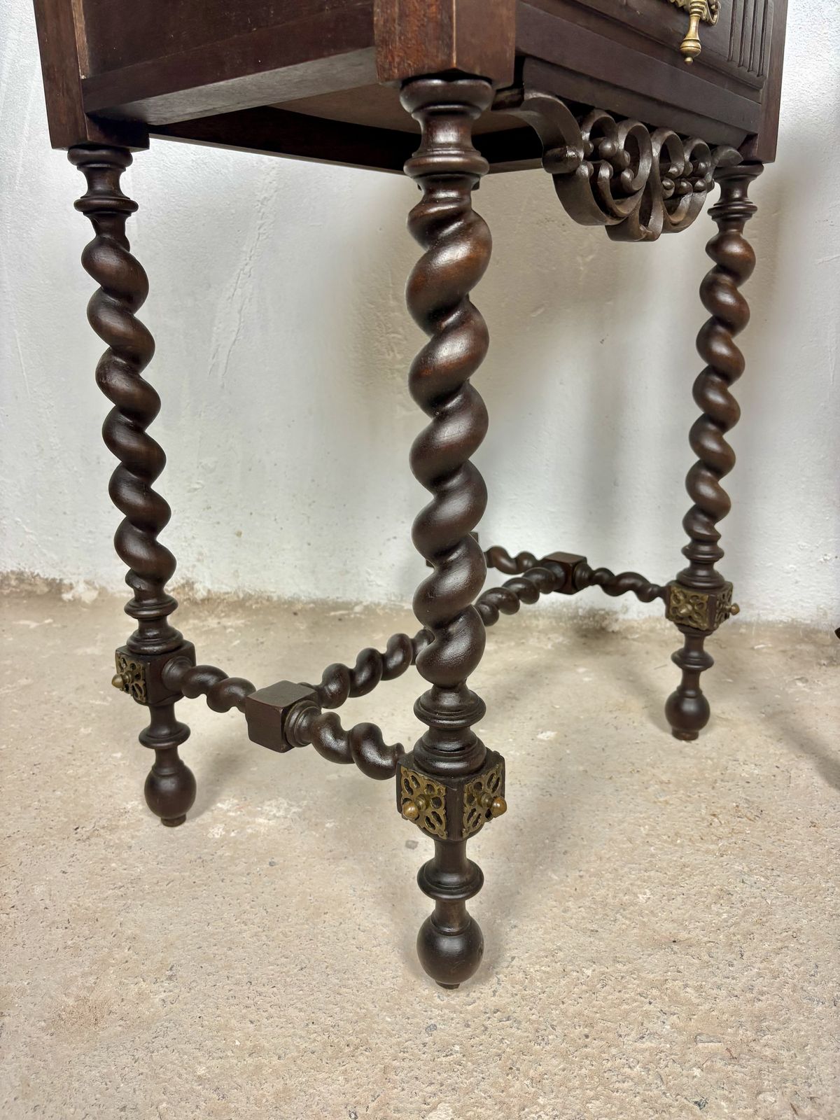 photo for sale Pair Of Spanish Barley Twist Nightstands, 1930s