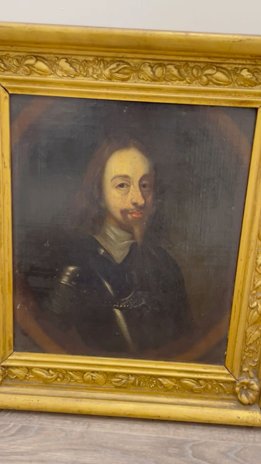 17th Century Oil Painting Royal King Charles I In Armour Circle Henry Stone photo furniture