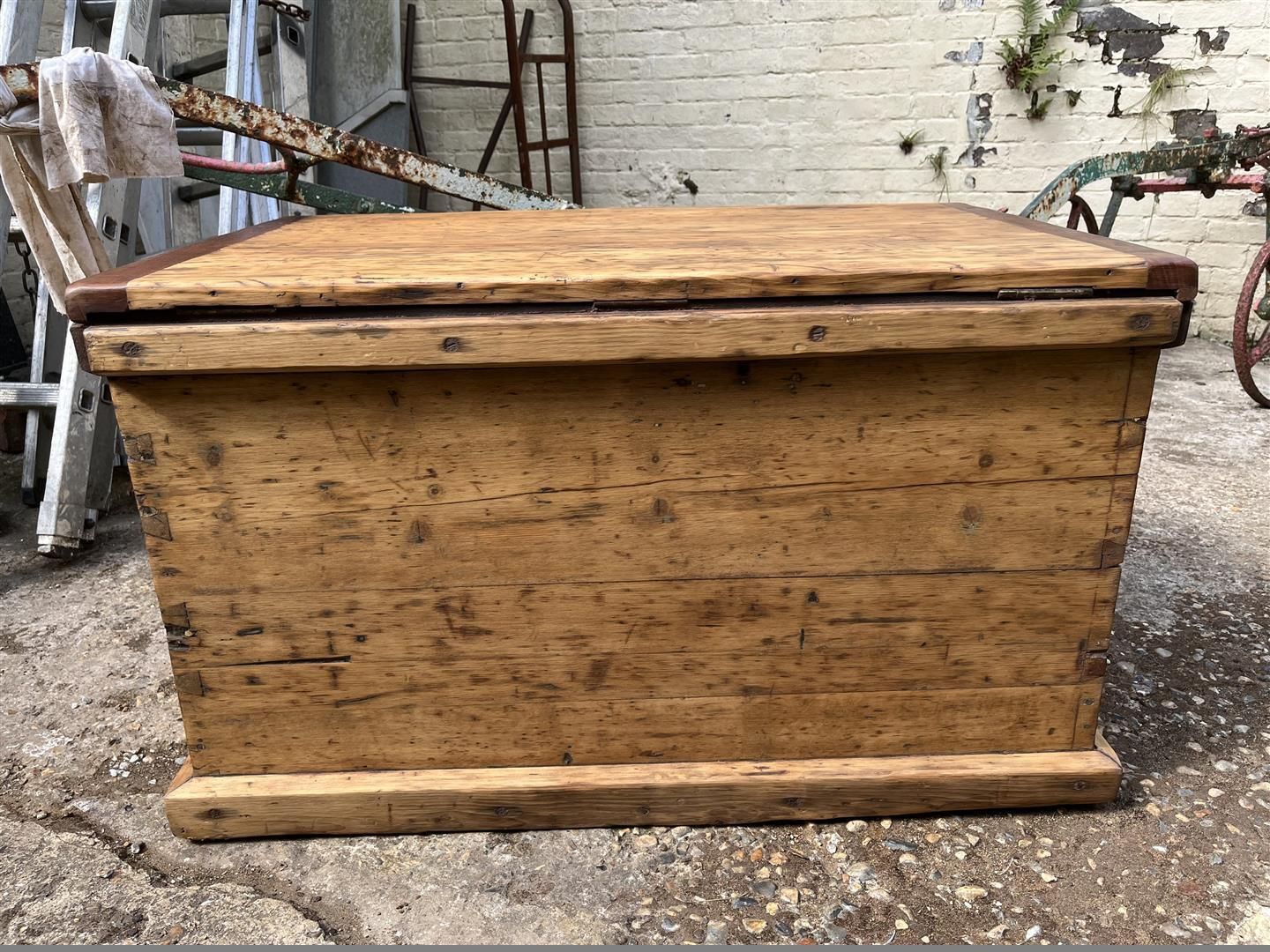Large Antique Pine Blanket Box C.1900 photo buy