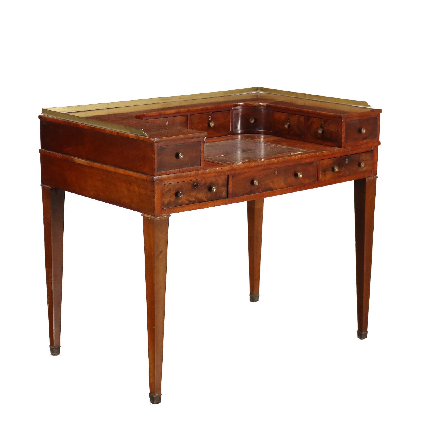 Ancient Writing Desk Carlton House George III '800 Mahogany Brass