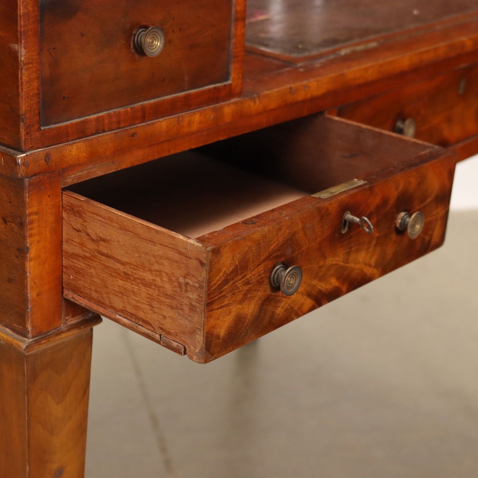Ancient Writing Desk Carlton House George III '800 Mahogany Brass photo vintage