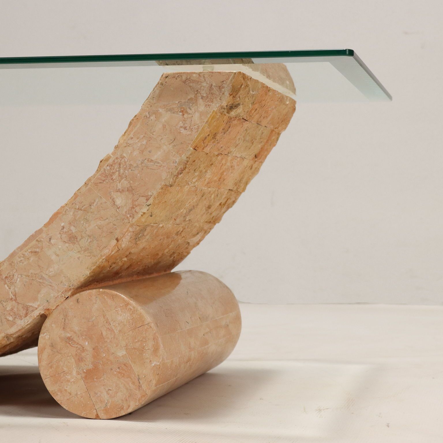 Vintage Coffee Table Glass Stone Italy 1980s photo buy