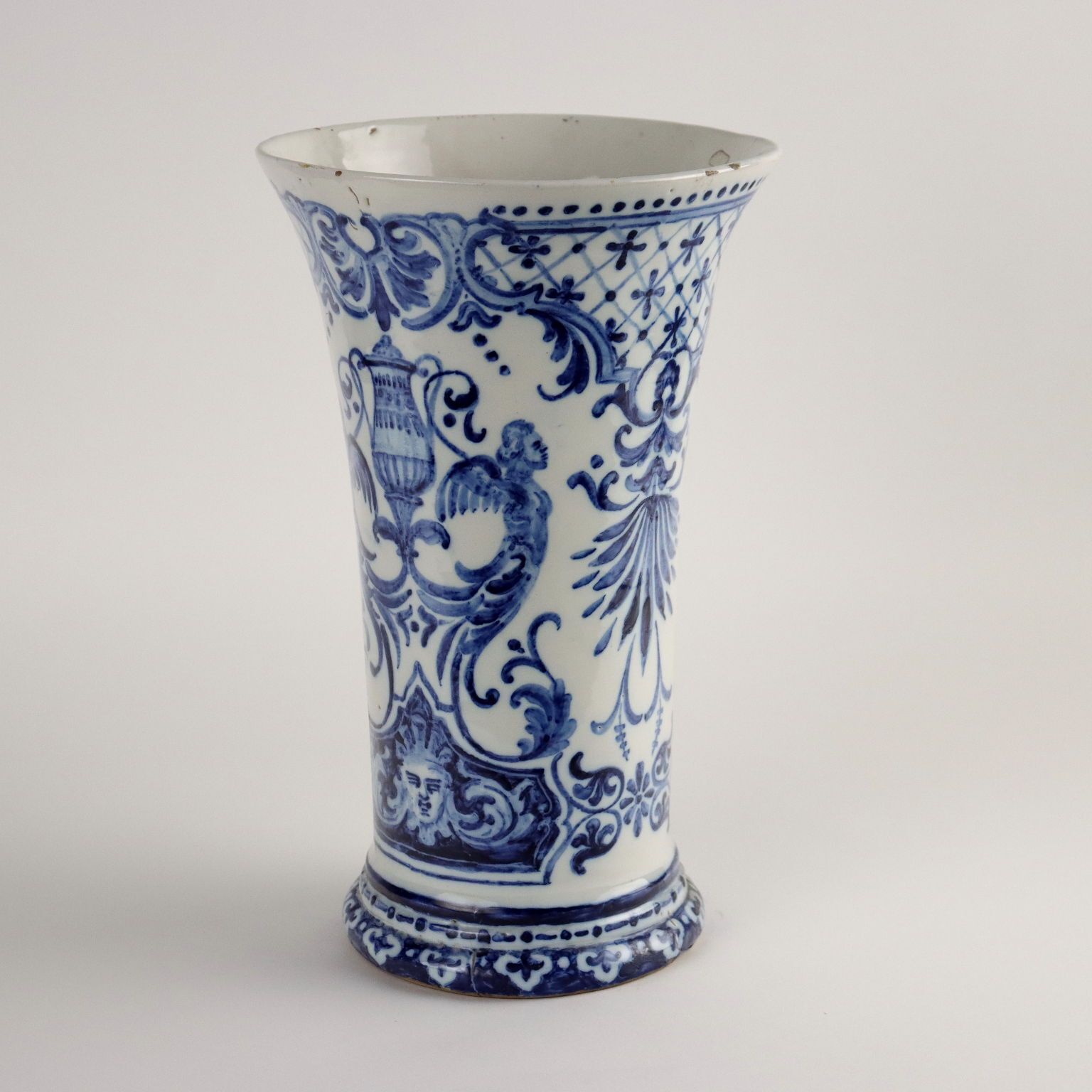Antique Vase Man. Gien Majolica France XVIII Century photo vintage