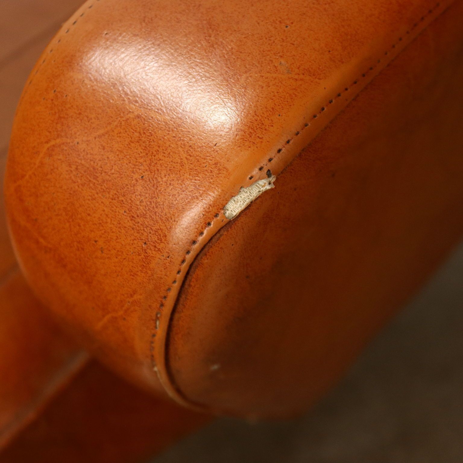 Small Vintage Armchair Leatherette Metal Brass Design 1950s 1960s photo buy
