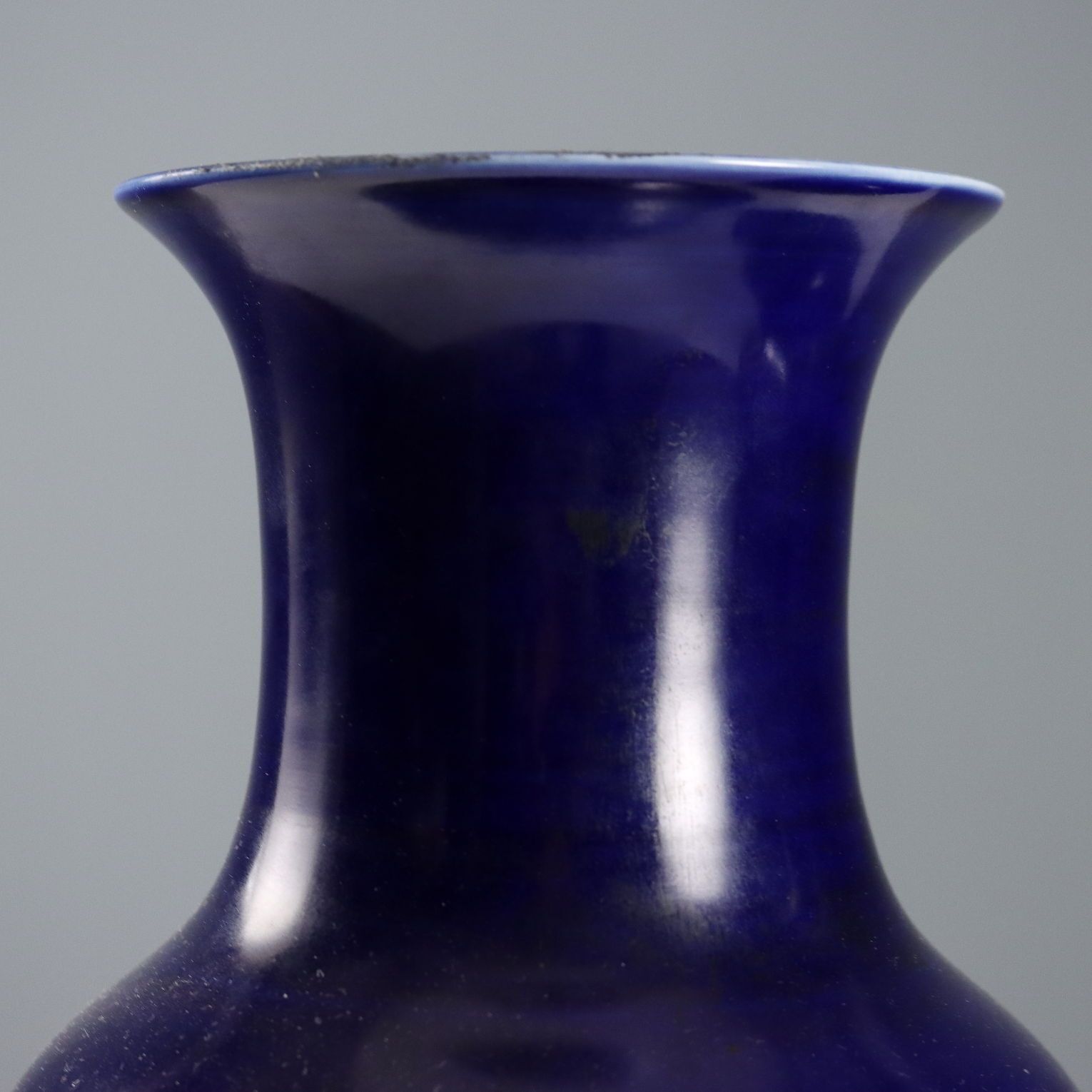 Antique Vases Dark Blue Porcelain China XX Century photo for sale