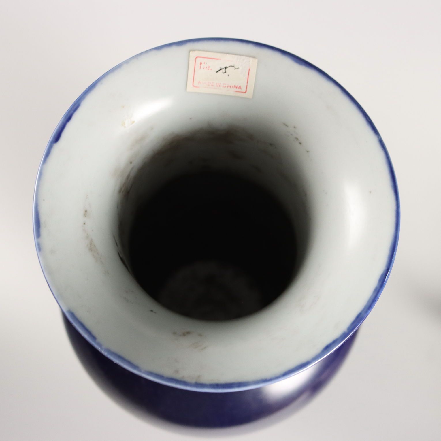 Antique Vases Dark Blue Porcelain China XX Century photo vinterior