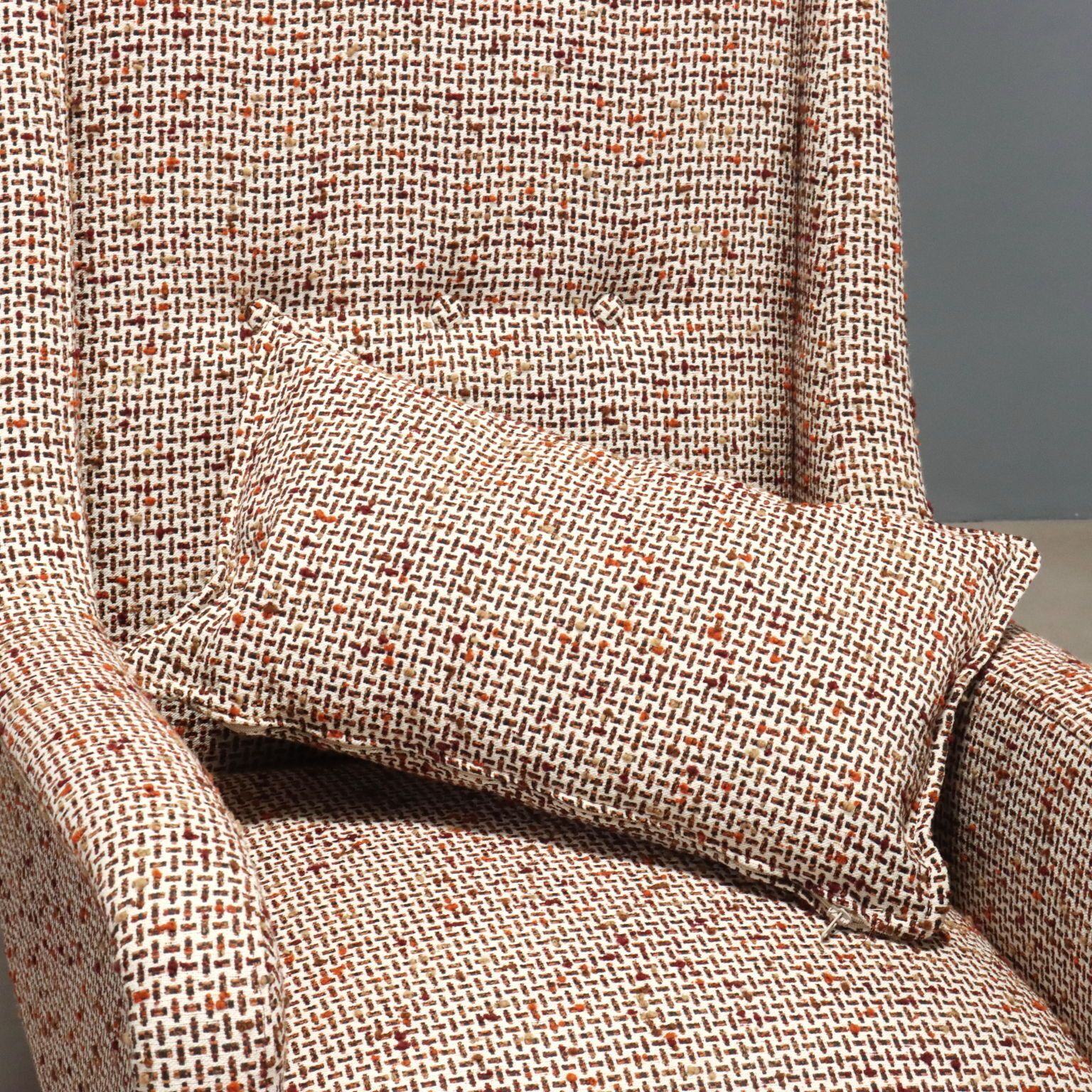 Vintage Armchair Foam Metal Brass Design Italy 1960s photo vinterior