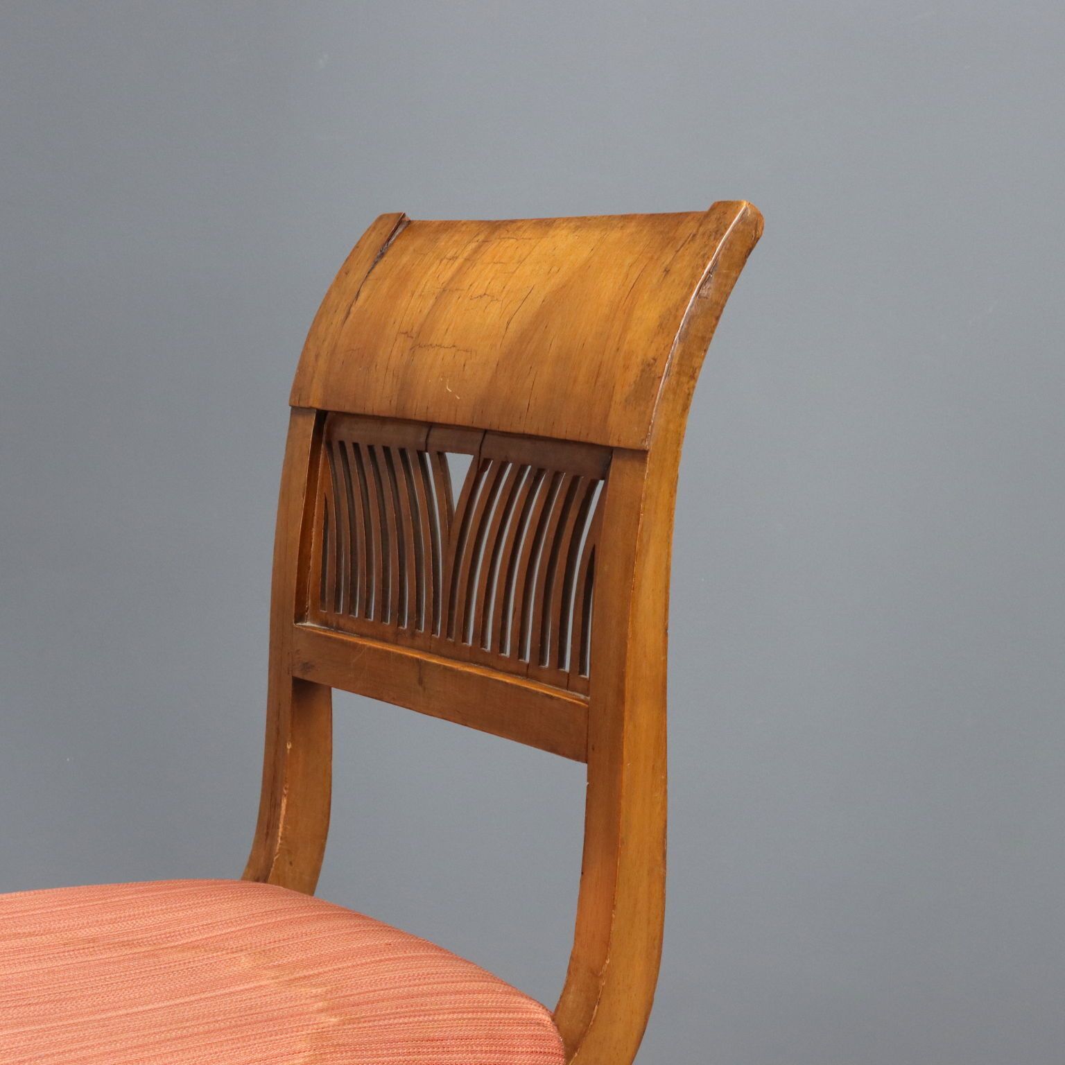 Antique Chairs Empire Walnut Padding Italy XIX Century photo vinterior