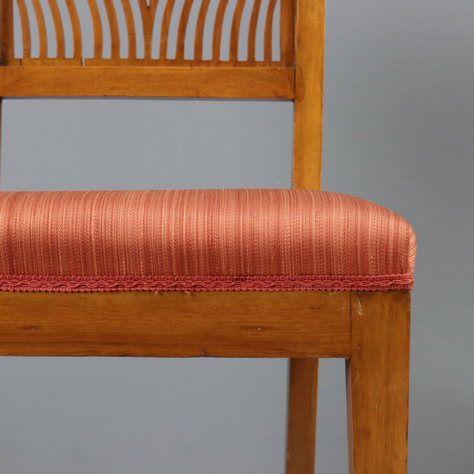 Antique Chairs Empire Walnut Padding Italy XIX Century photo vintage
