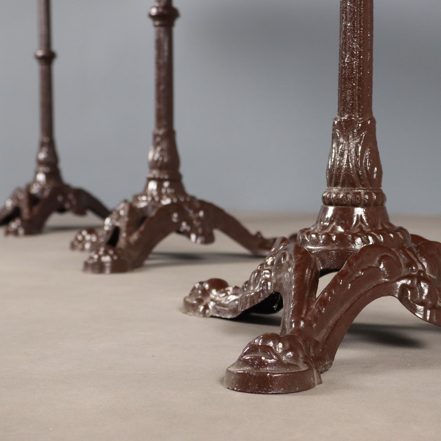 Antique Coffee Tables Lacquered Iron Marble XX Century photo for sale