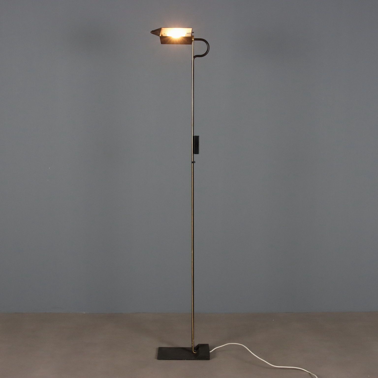 Vintage vloerlamp Messing Geplateerd Metaal Design Italië jaren 1980