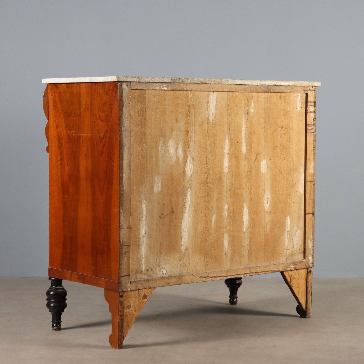 640.0 Antique Chest Of Drawers Mahogany Marble 4 Drawers XIX Century photo