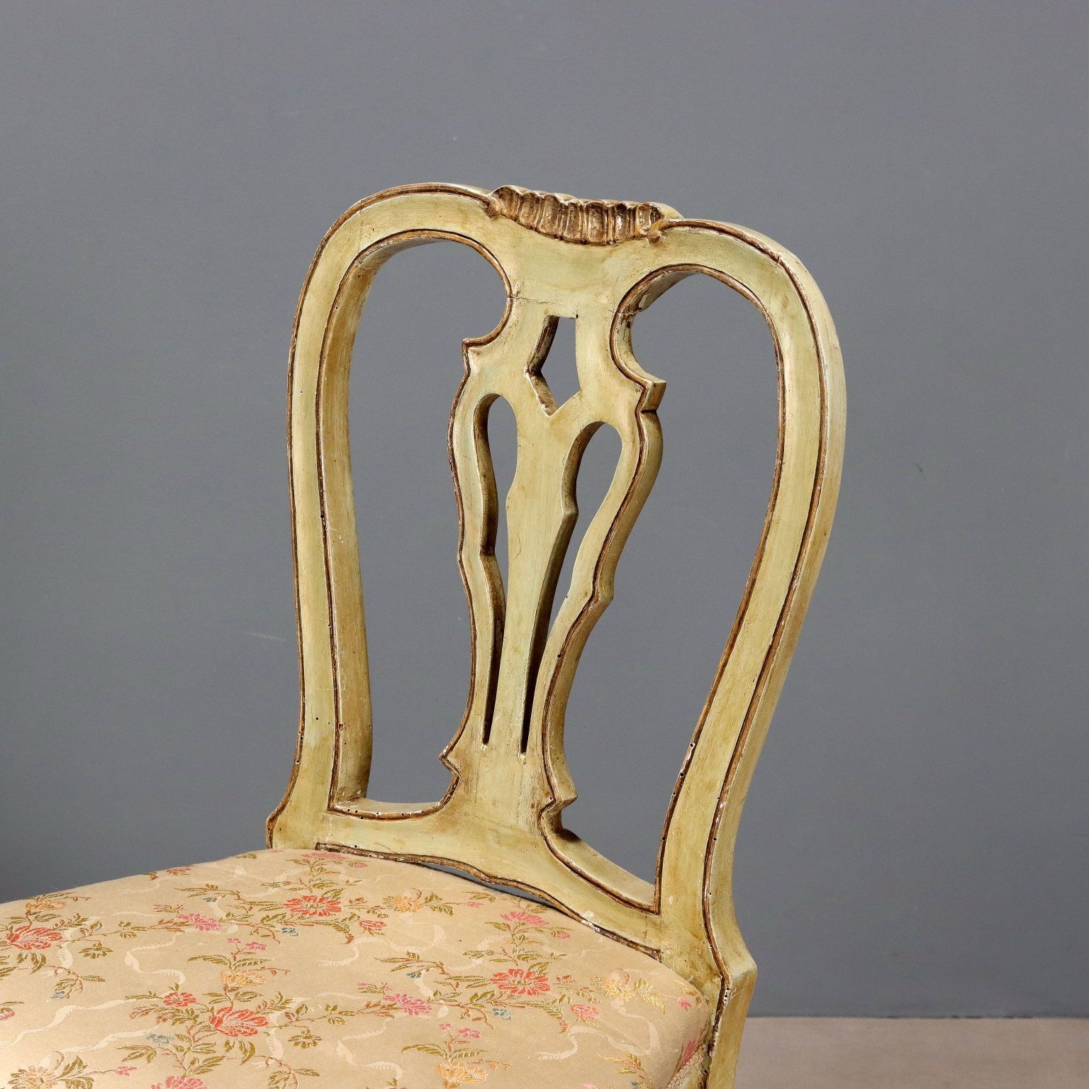 Chaises de style baroque en bois laqué, XIXe siècle photo 850.0