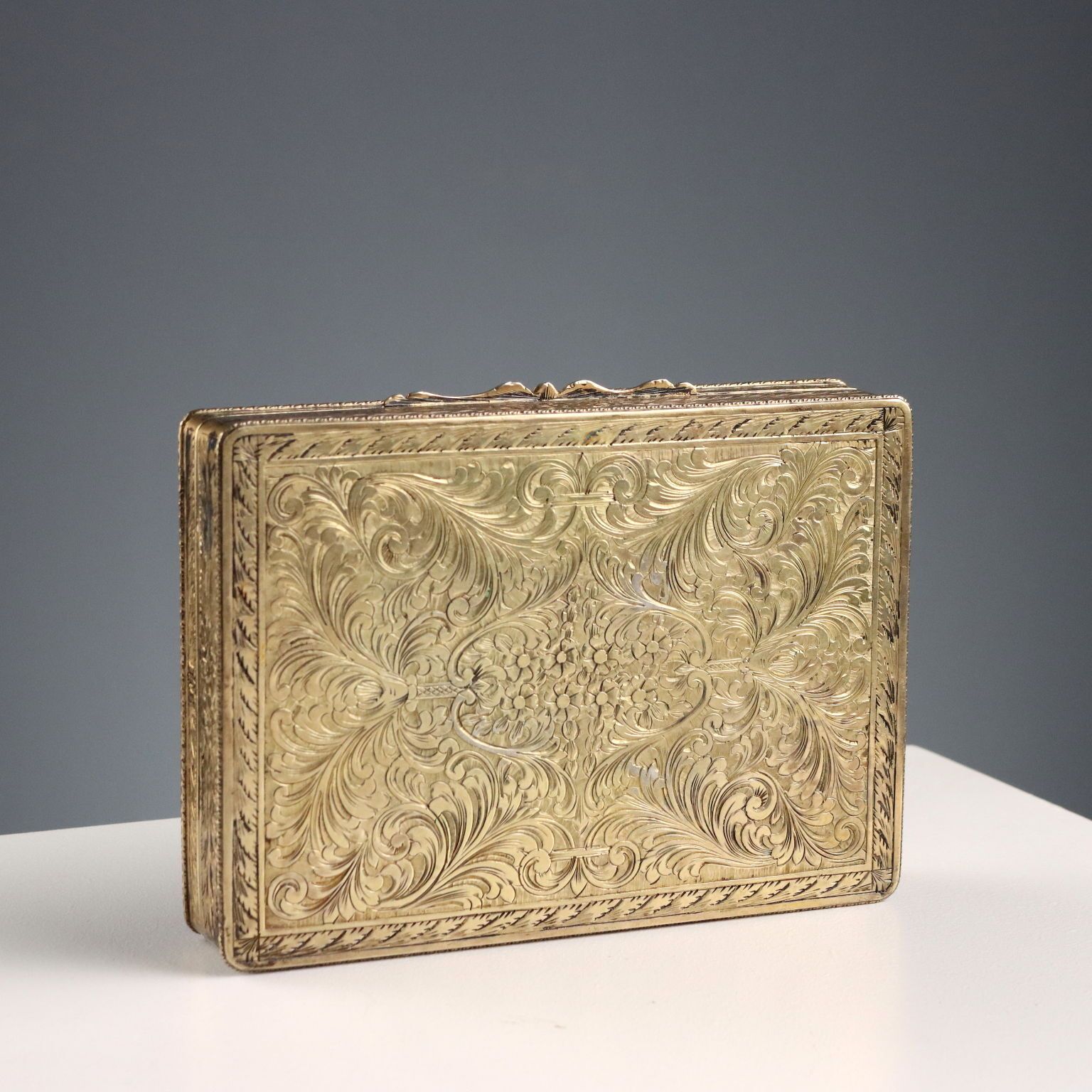 Home Decor Antique Silver And Glass Stone Box Italy XX Century photo