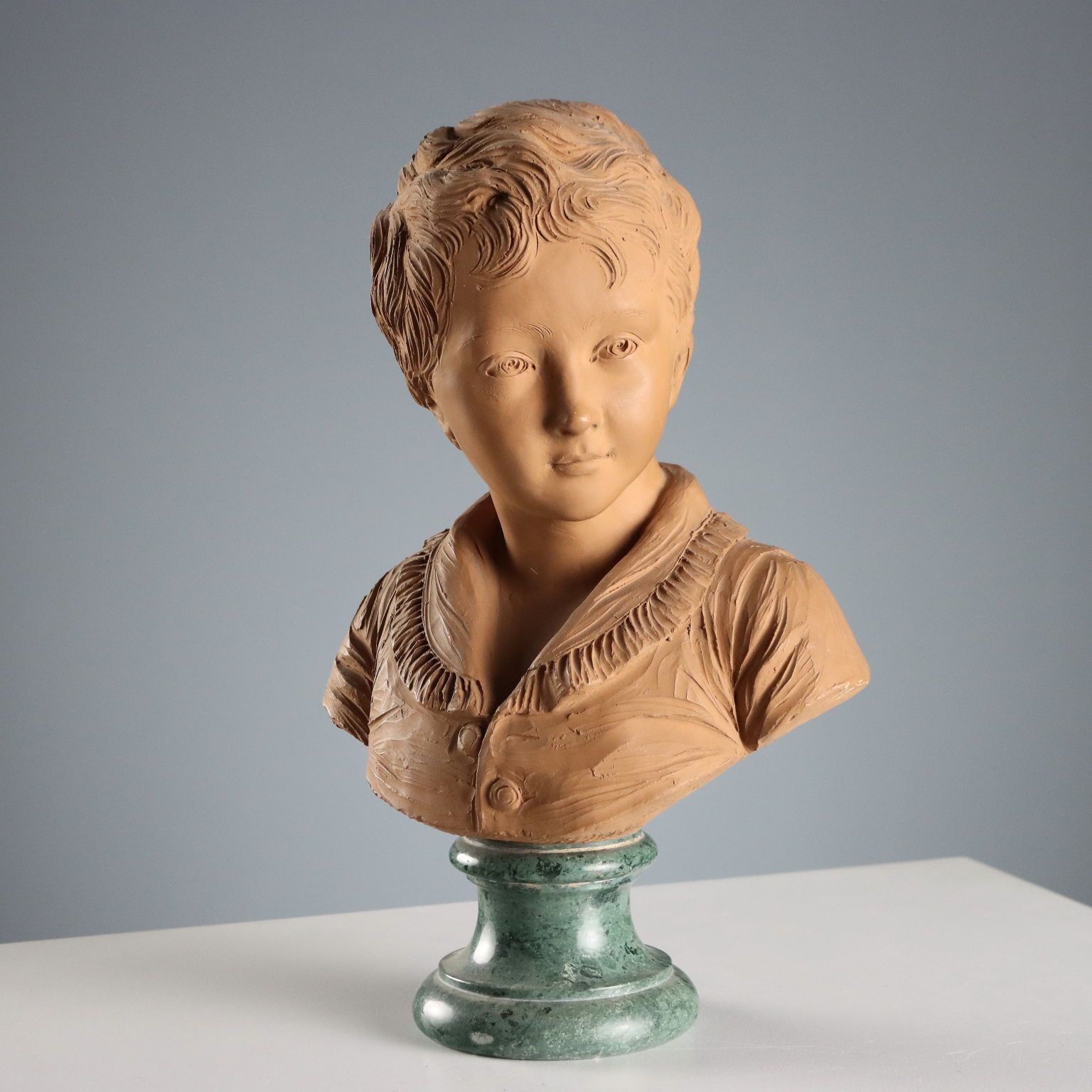 Antique Terracotta Busts By Jean Antoine Houdon Posthumous Copy photo buy