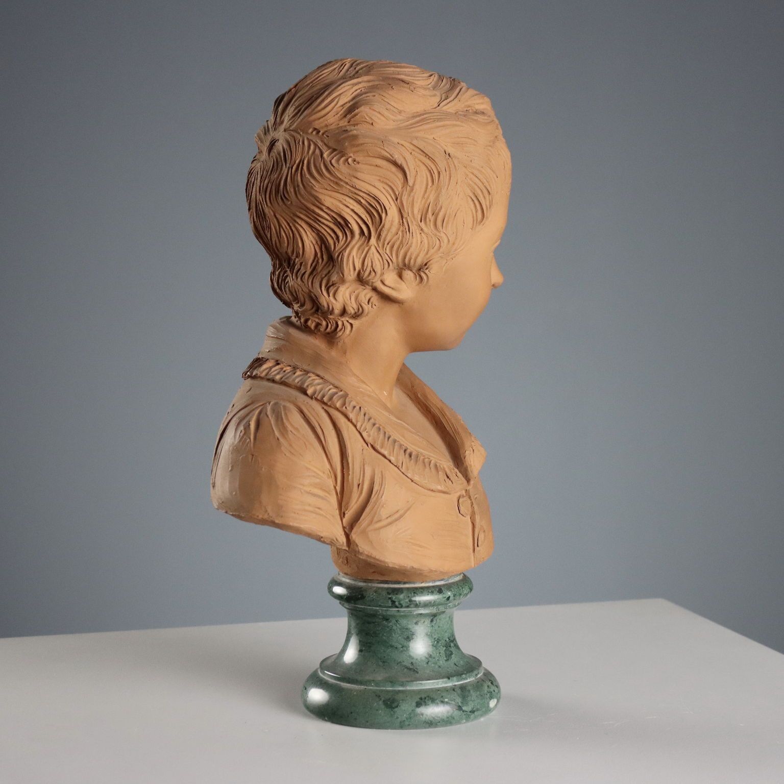 Antique Terracotta Busts By Jean Antoine Houdon Posthumous Copy photo vintage