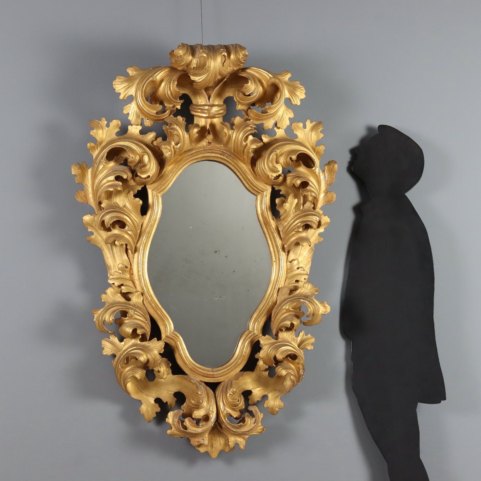 Spiegel Barokstijl Gesneden Hout Italië 19e Eeuw photo furniture