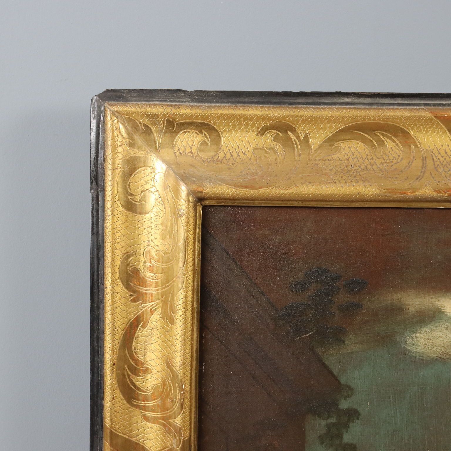 Art Antique Painting Architectural Landscape Oil On Canvas XVIII Century photo