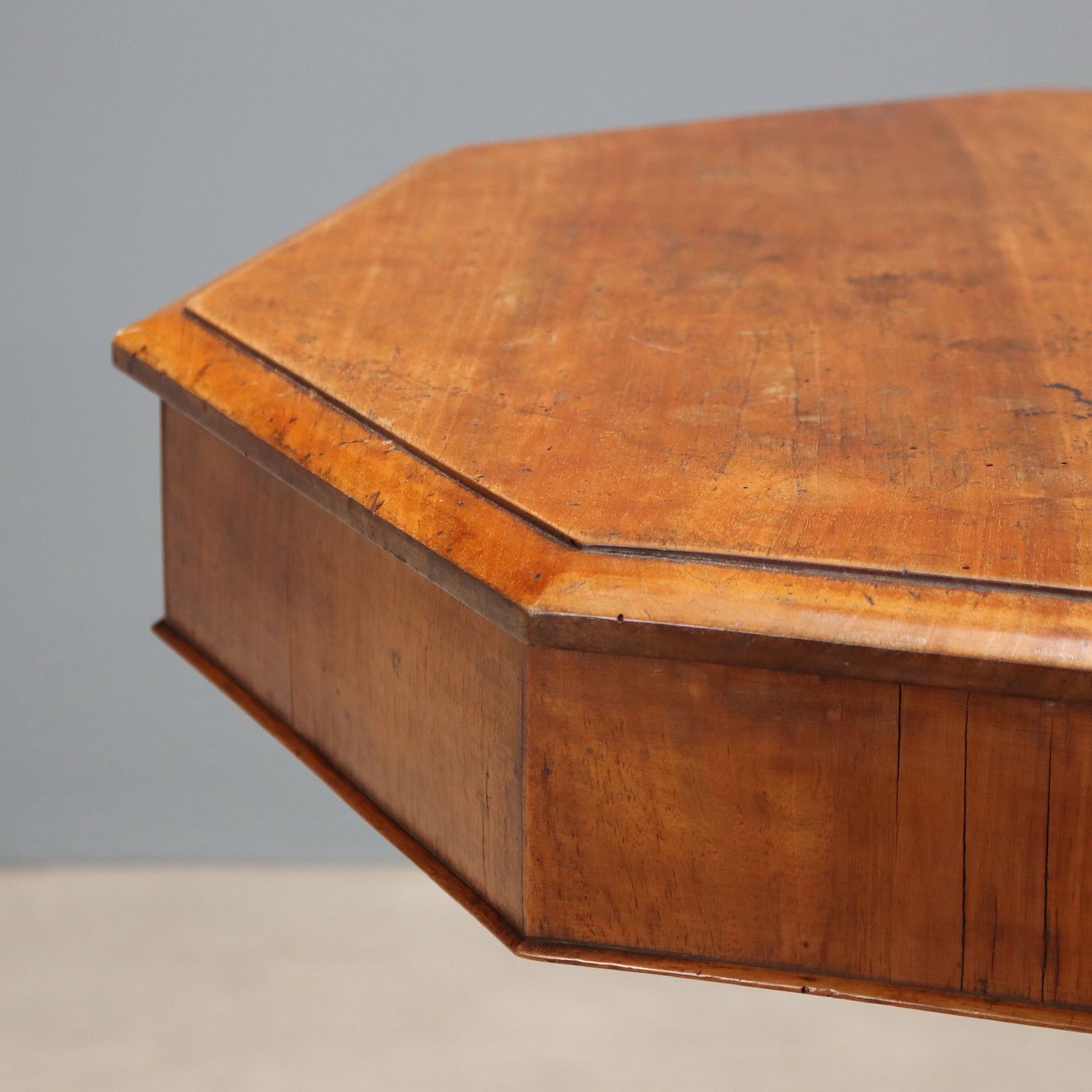 Small Antique Table Walnut Shaped Feet Italy XIX Century photo Furniture