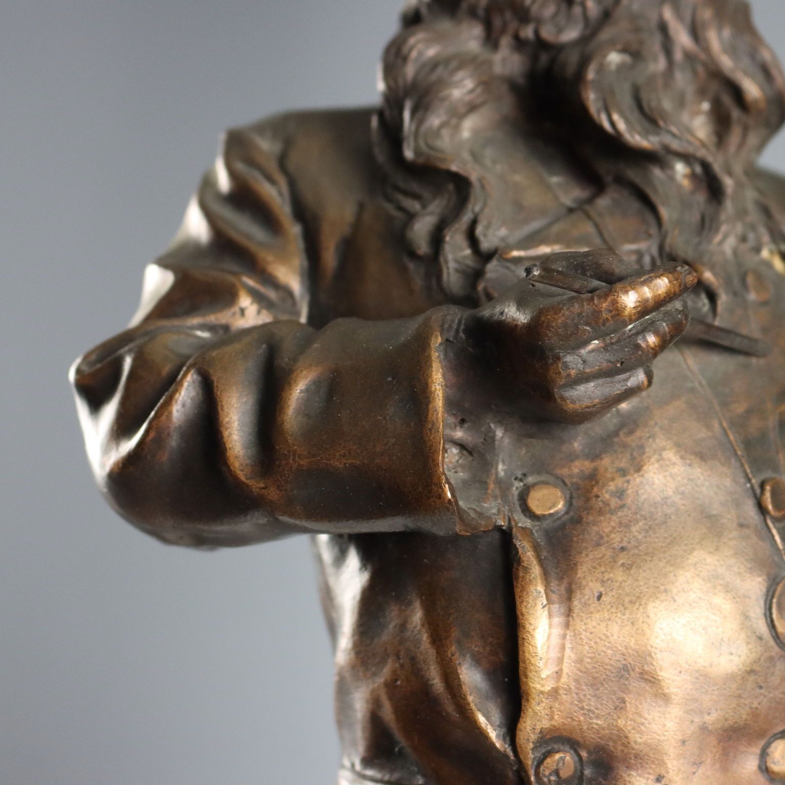 Antique Sculpture Bronze Painted Vincenzo Gemito XX Century photo 1490.0