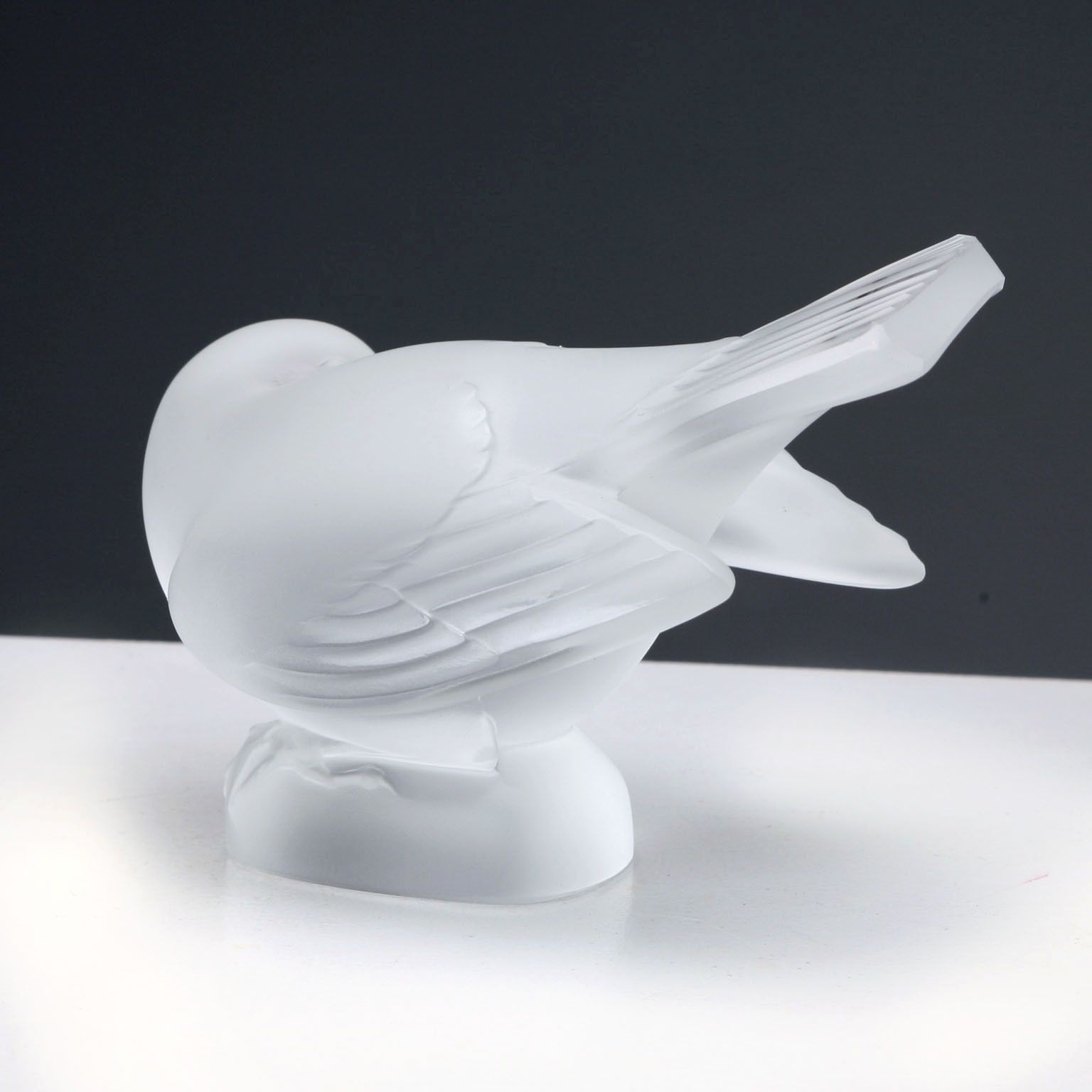 Vintage Sculpture Lalique Crystal Bird France XX Century photo vinterior